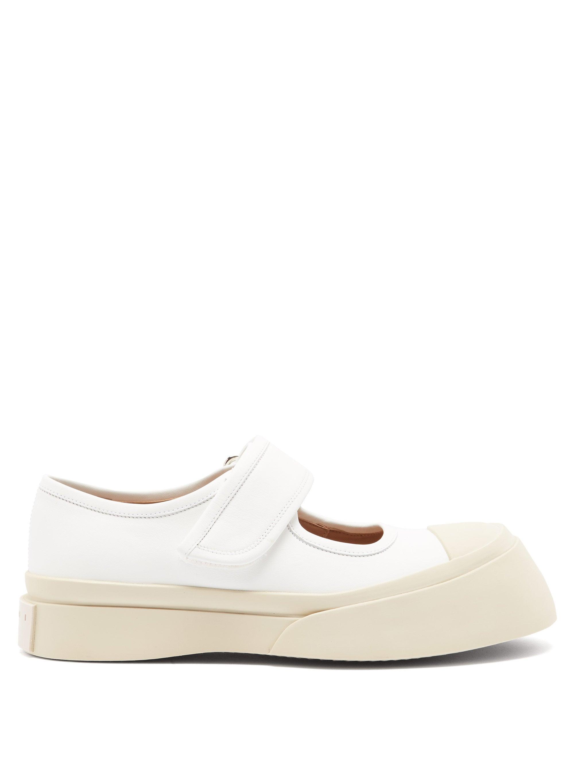 Marni Pablo Chunky-sole Leather Mary-jane Shoes in White | Lyst