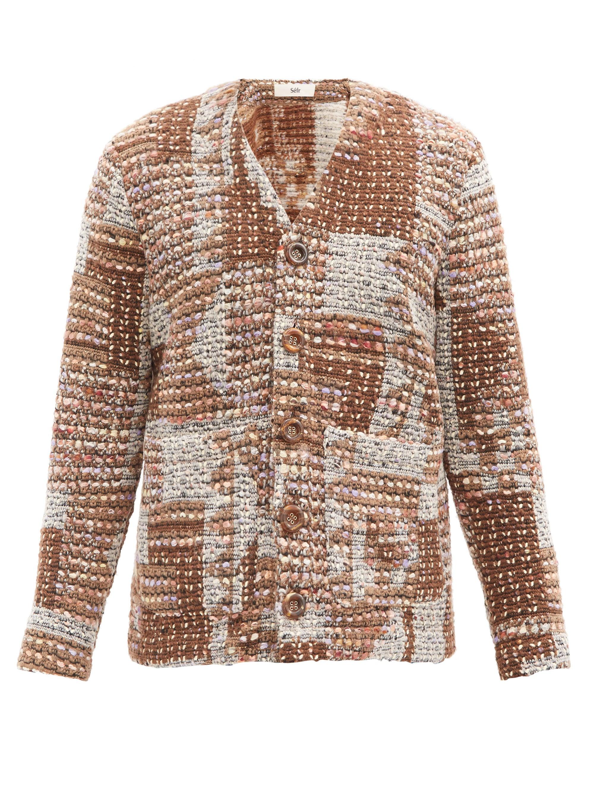 Séfr Gote Patchwork Knitted Cardigan for Men | Lyst