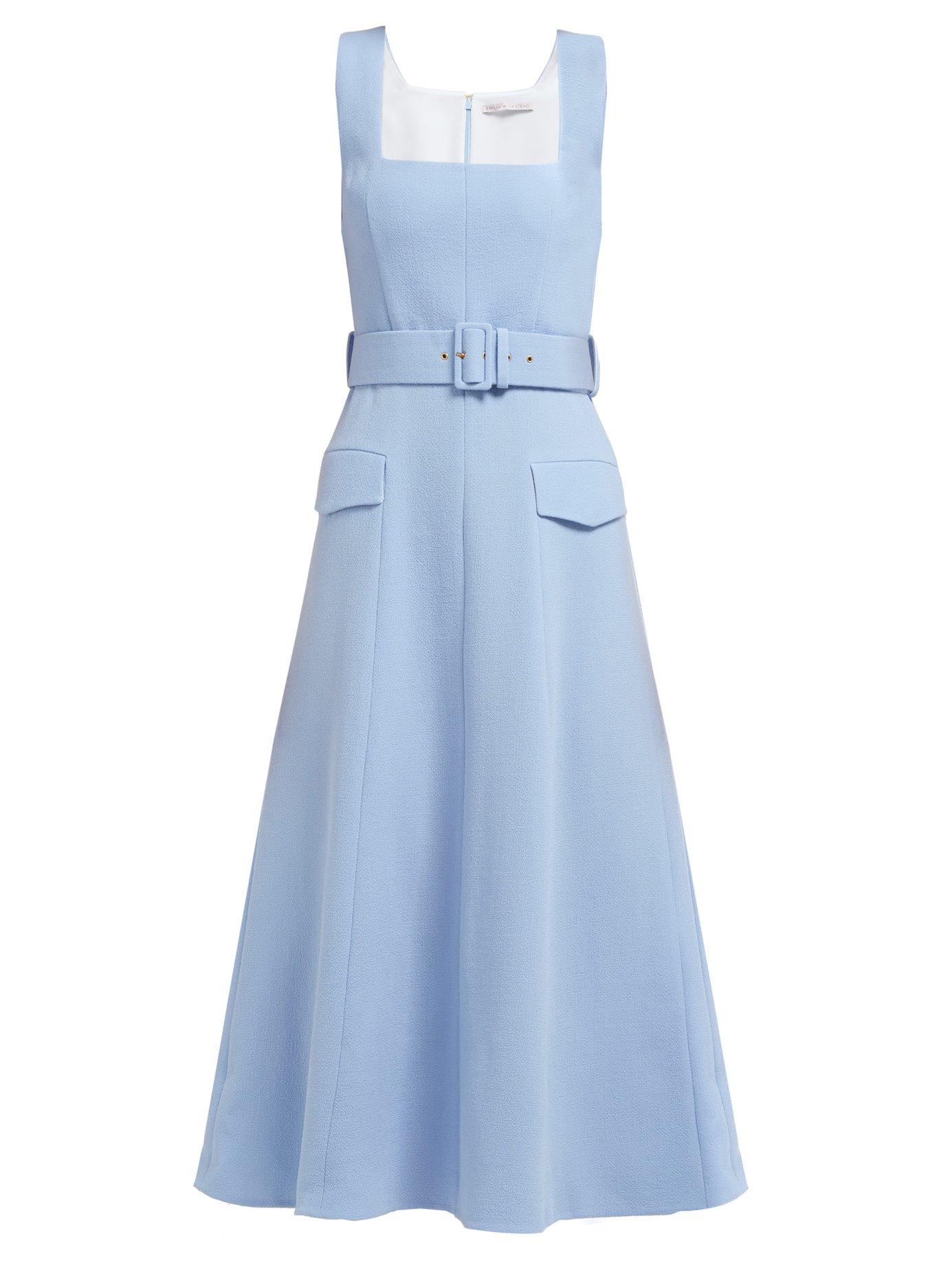 Emilia Wickstead Petra Panelled Wool Crepe Dress in Blue - Lyst