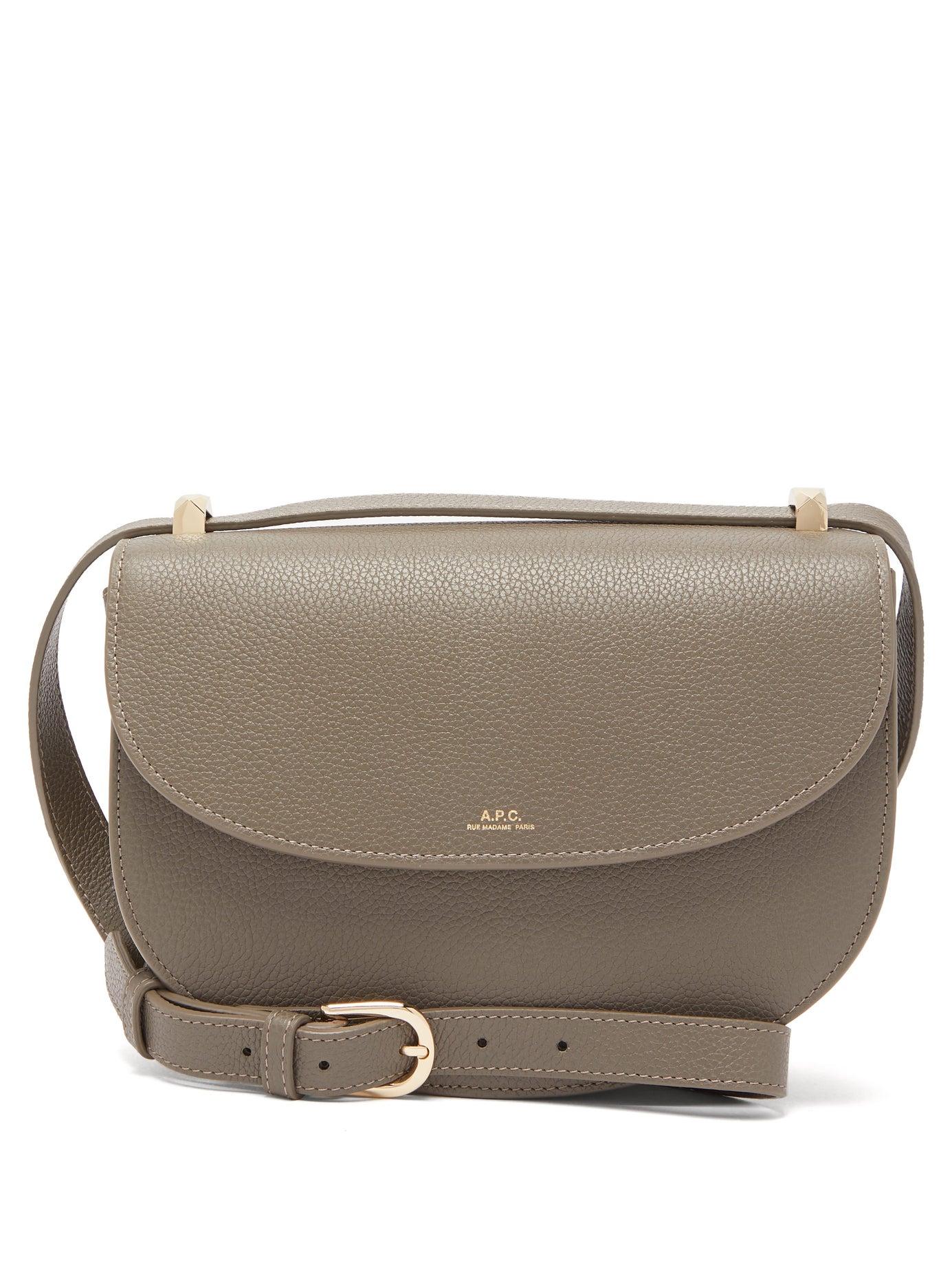A.P.C. Geneve Grained-leather Cross-body Bag in Gray | Lyst