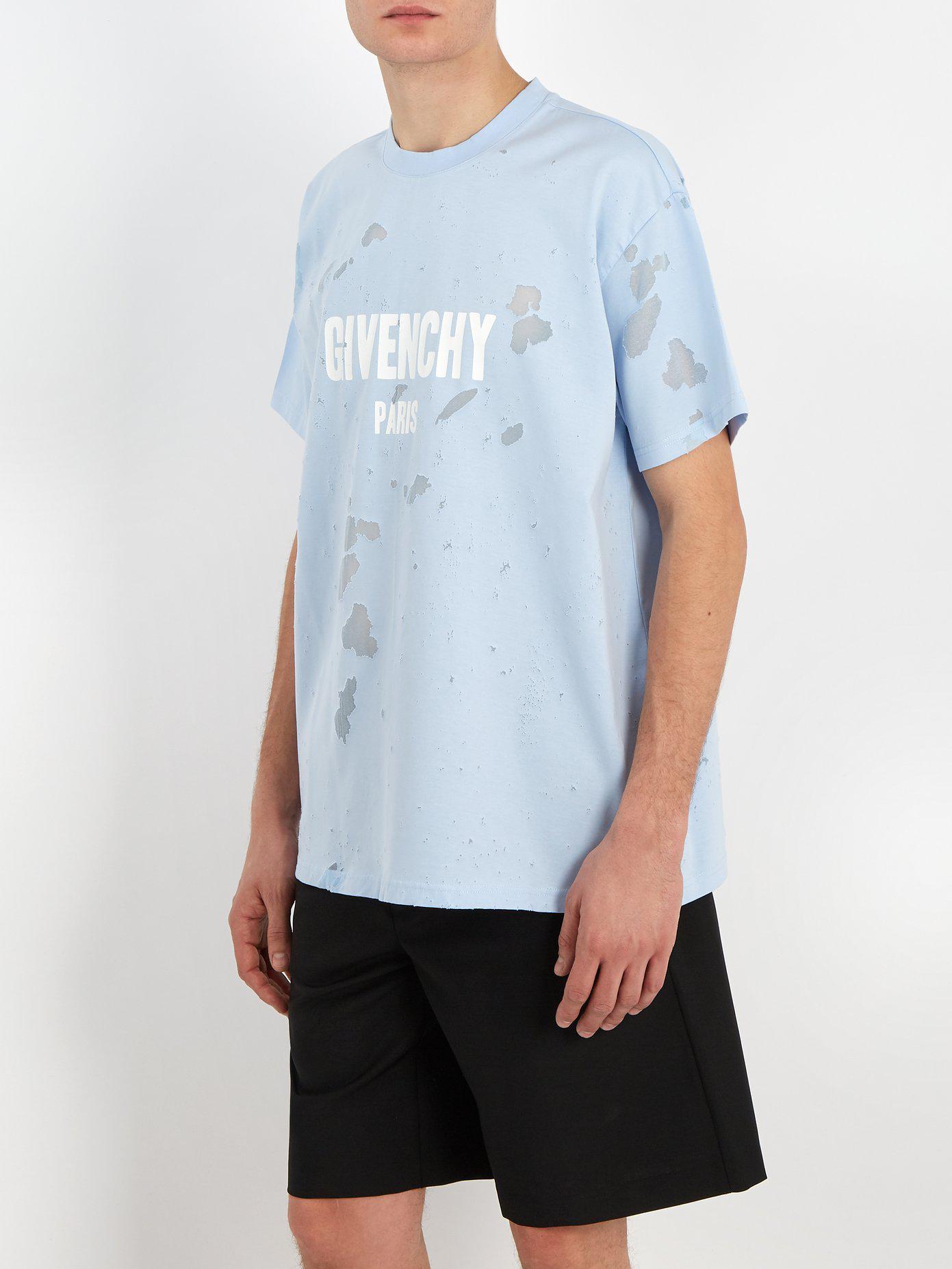 T-shirt coupe Columbian à logo Destroyed Givenchy pour homme en coloris Bleu  | Lyst