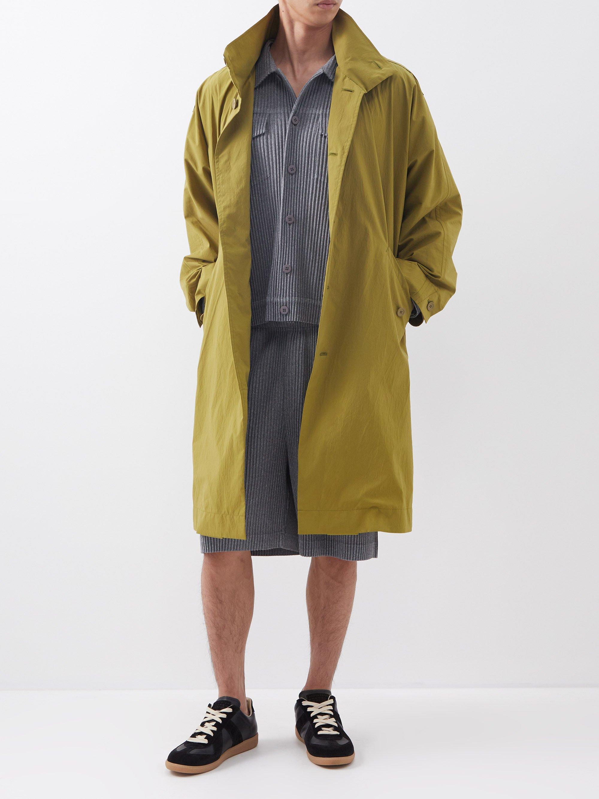 Homme Plissé Issey Miyake Flip Technical-shell Hooded Coat in Yellow for  Men | Lyst