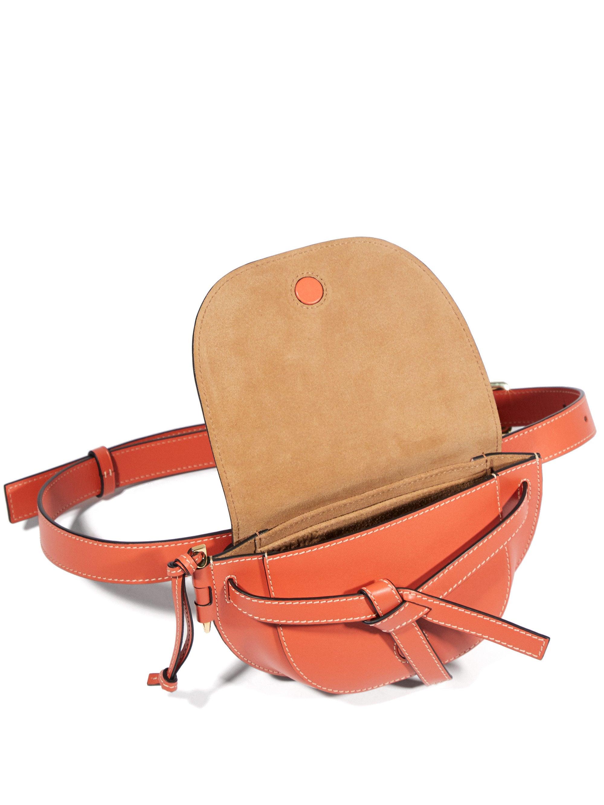 Loewe Gate Mini Leather Belt Bag in Orange - Lyst