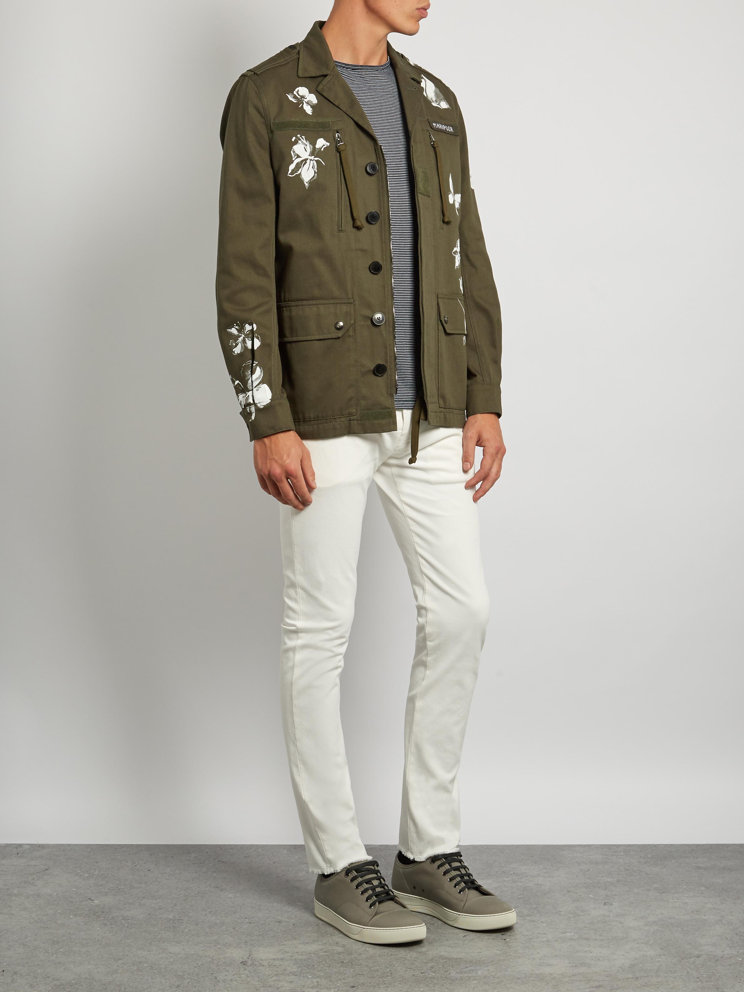 Valentino Mariposa Cotton Jacket in Green for Men | Lyst