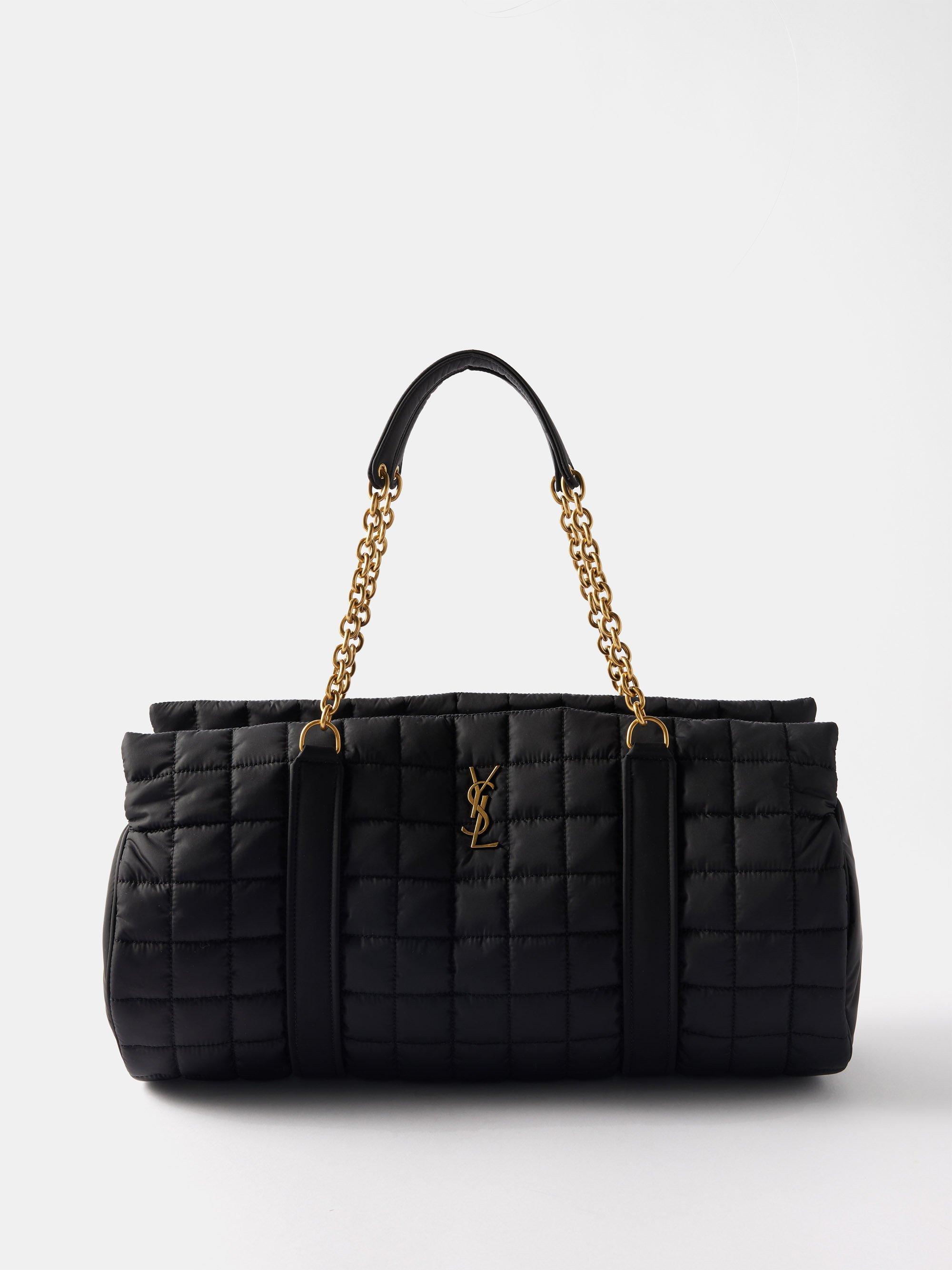 Saint Laurent Gloria Ysl-plaque Quilted-shell Travel Bag in Black | Lyst