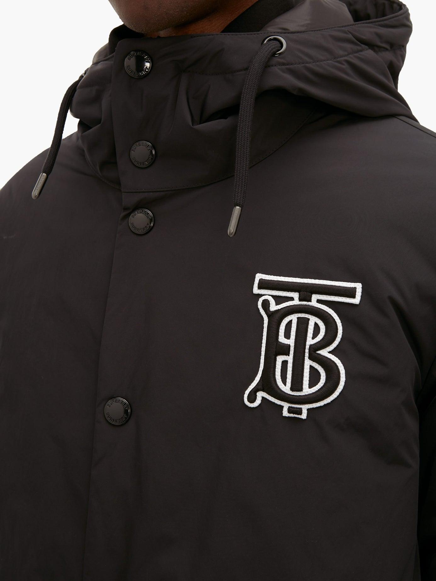 Burberry Aberdeen Tb-monogram Parka in Black for Men | Lyst