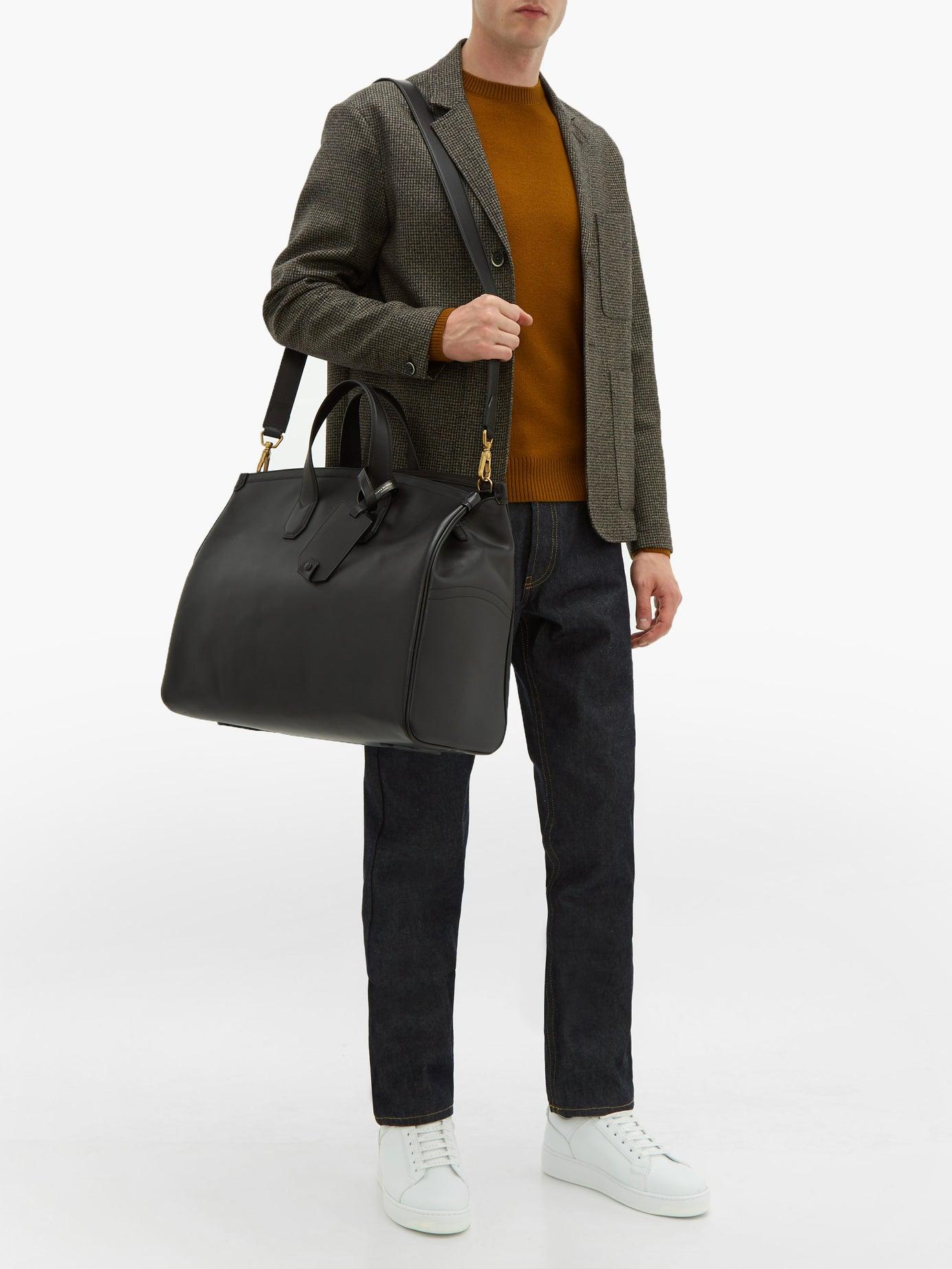 Dunhill Duke Leather Weekend Bag in Black for Men | Lyst