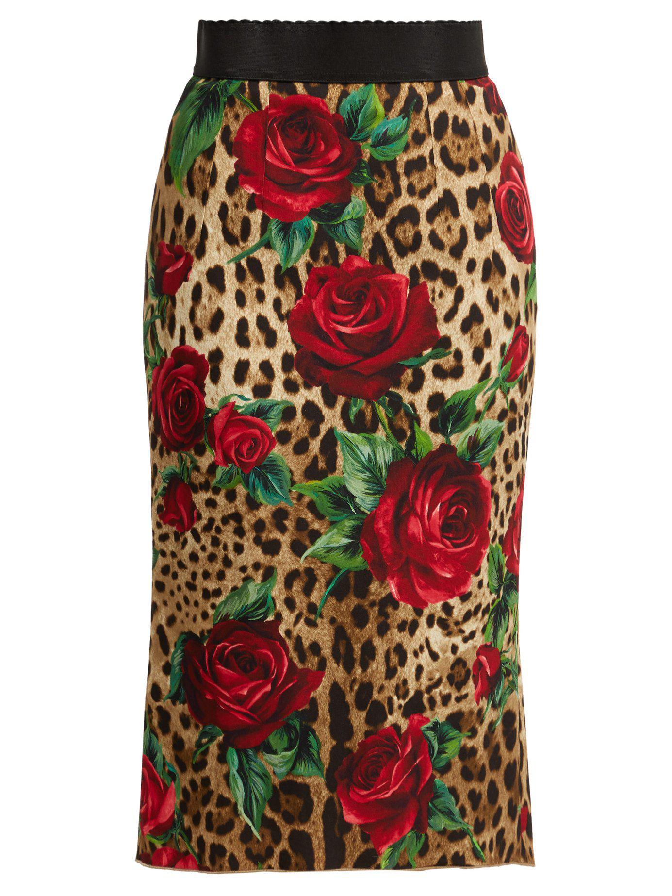 Dolce gabbana top leopard midi skirt