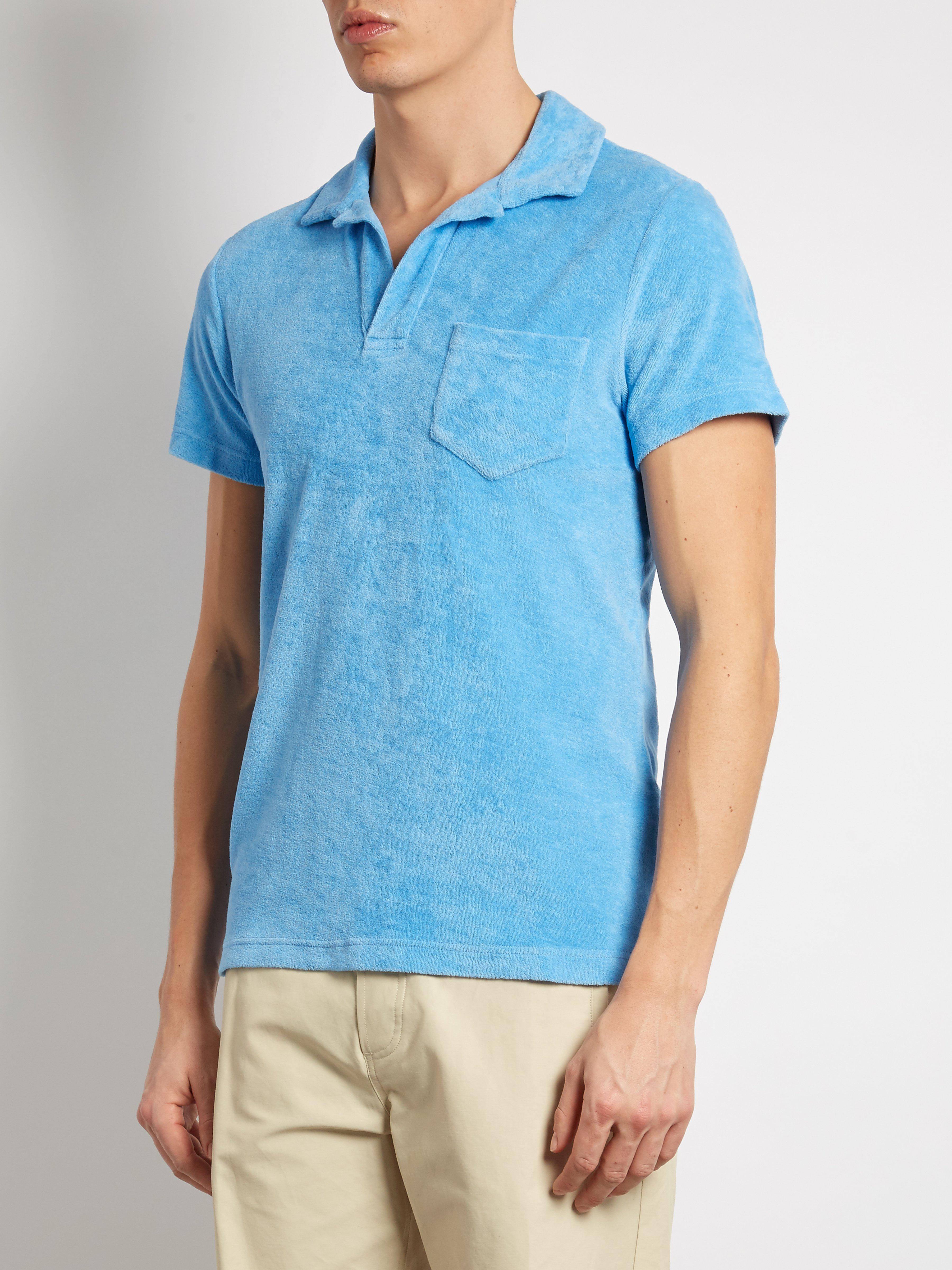 Polo en coton éponge Coton Orlebar Brown pour homme en coloris Bleu - Lyst