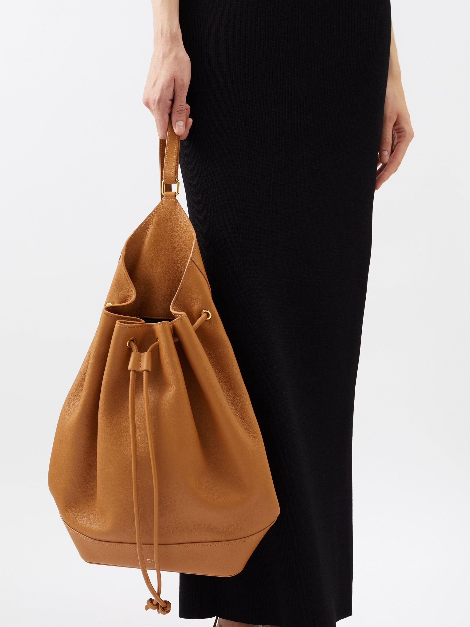 Khaite Greta Medium Leather Backpack in Brown Lyst
