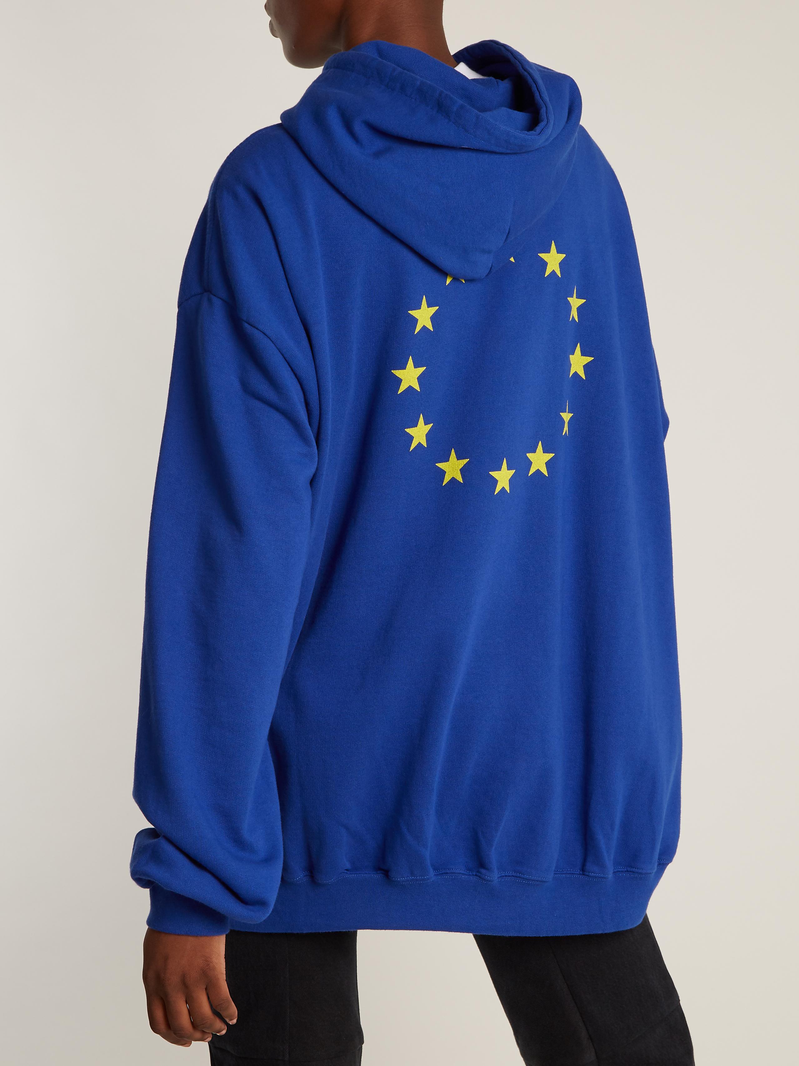 vetements blue hoodie