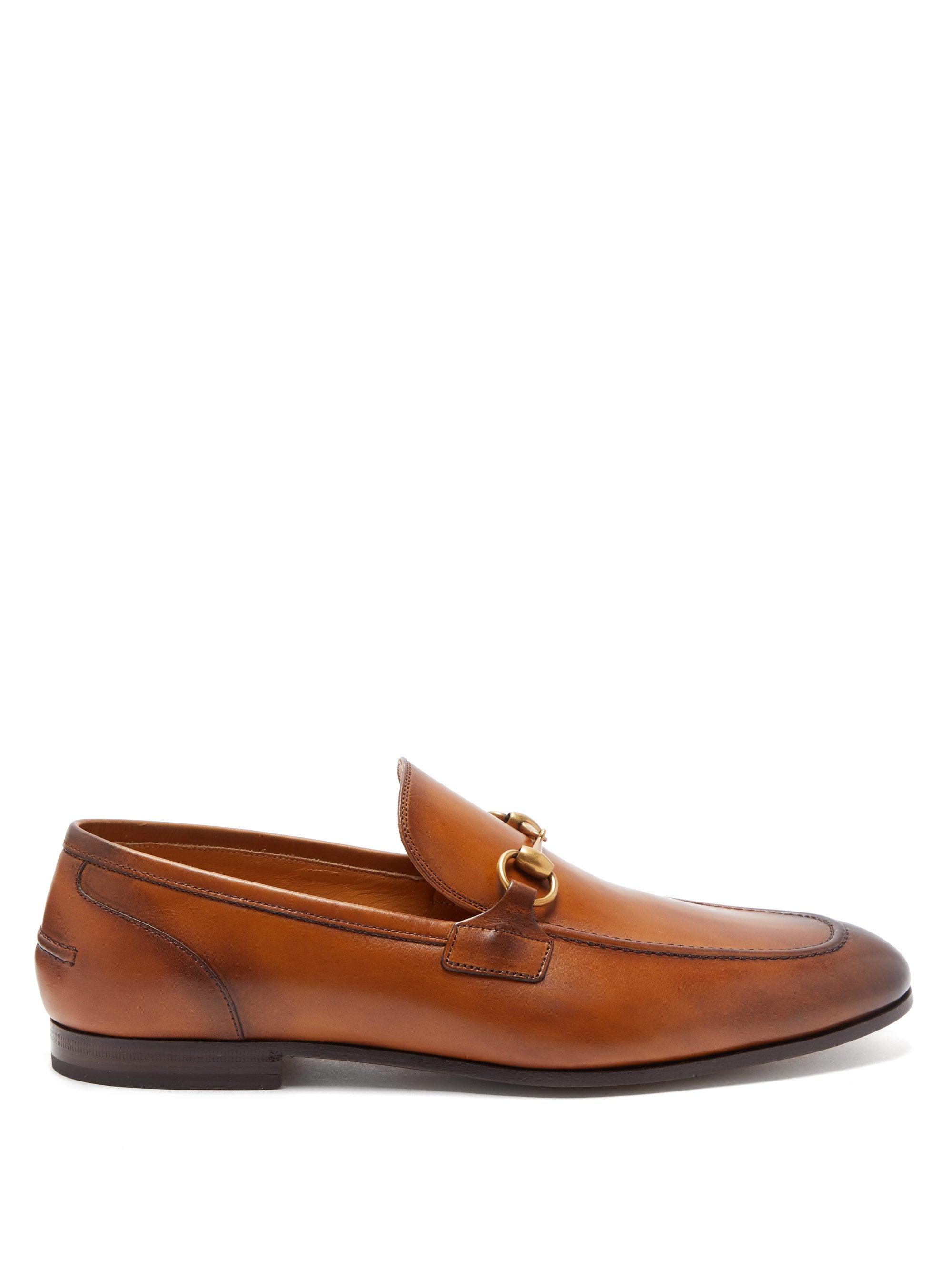 Gucci Jordan Horsebit Leather Loafers in Tan (Brown) for Men - Lyst