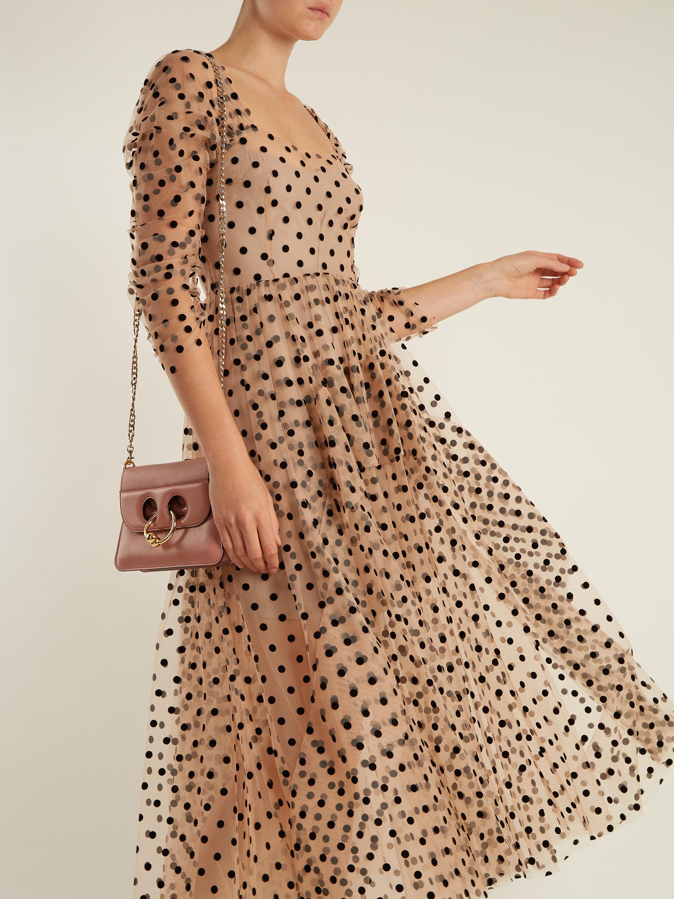Isa Arfen Ethereal Polka-dot Tulle Dress in Nude (Natural) | Lyst