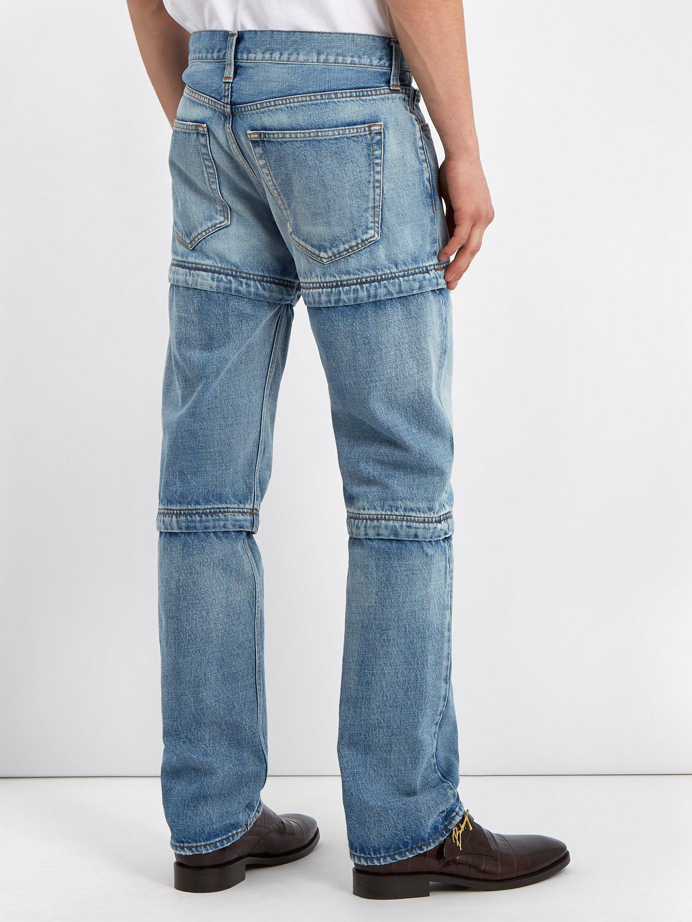 Balenciaga Denim Triple Hem Straight Leg Jeans in Blue for Men - Lyst