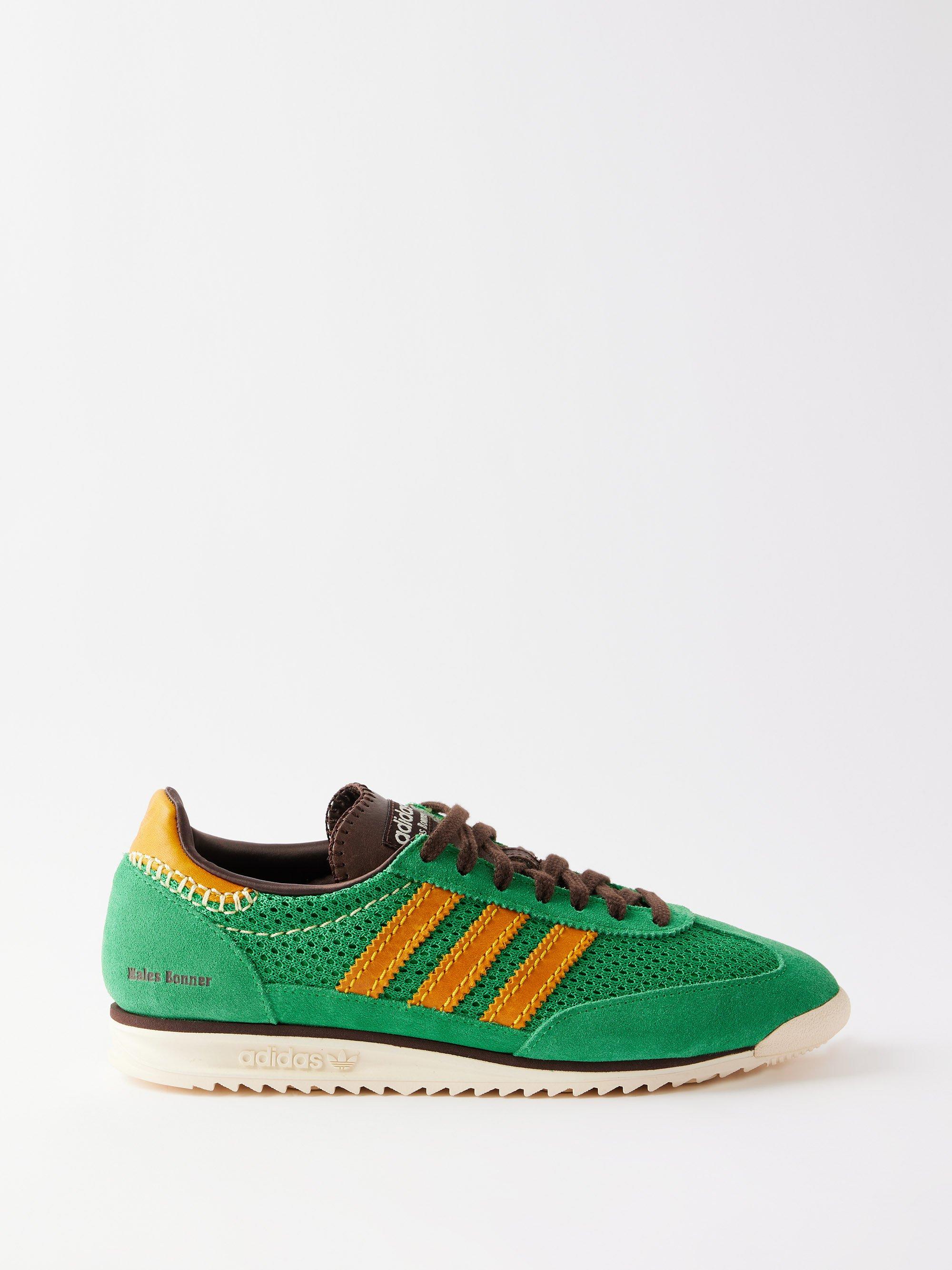 adidas Sl72 Leather trim Knit Trainers in Green Lyst Canada