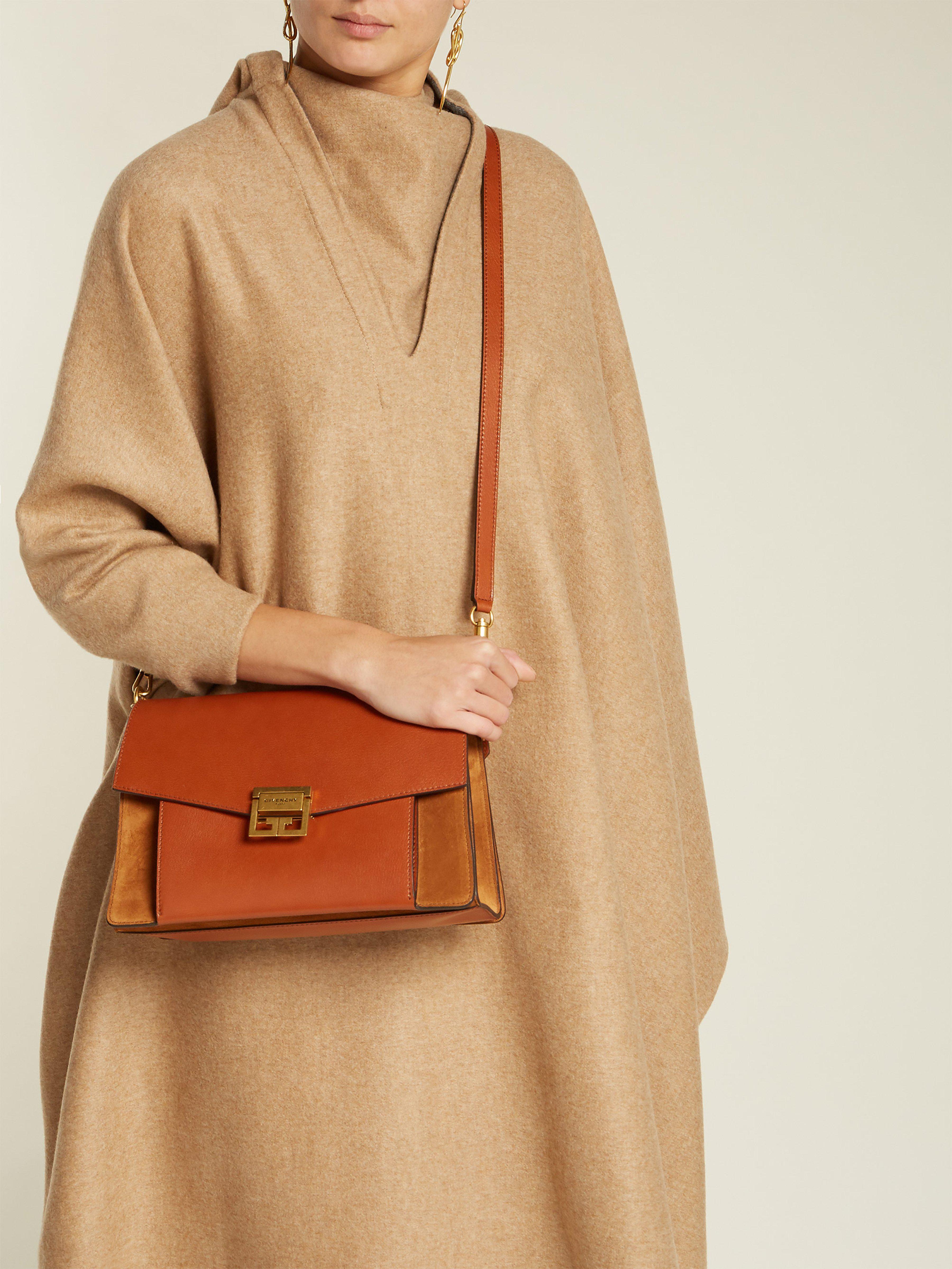 Givenchy Gv3 Medium Suede And Leather Shoulder Bag in Tan (Brown) Lyst