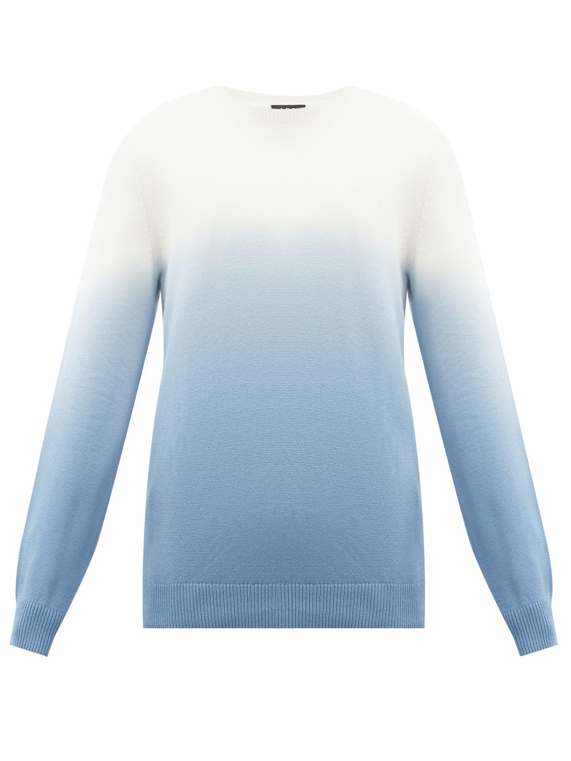 A.P.C. Skyline Ombré Tie-dye Cotton Sweater in Blue for Men - Lyst