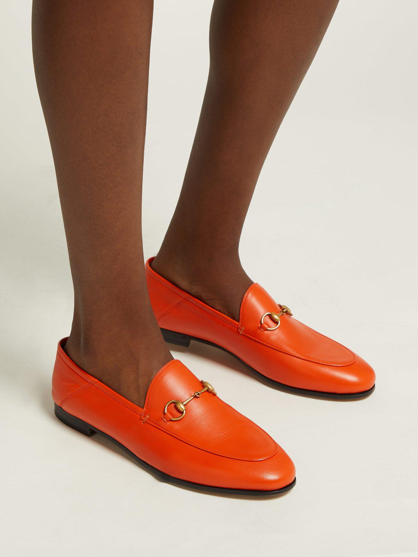 orange gucci loafers