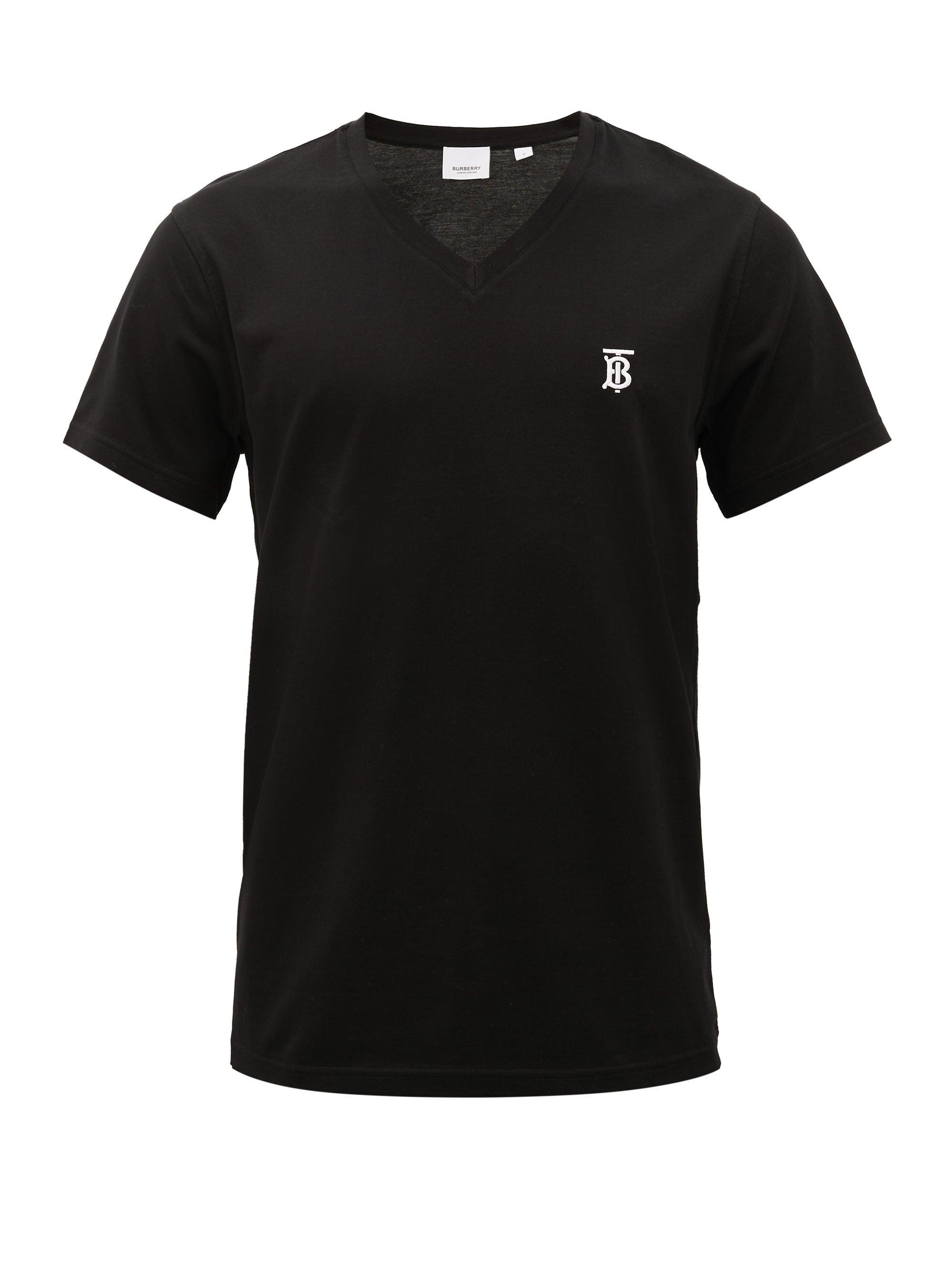 black v neck cotton t shirt