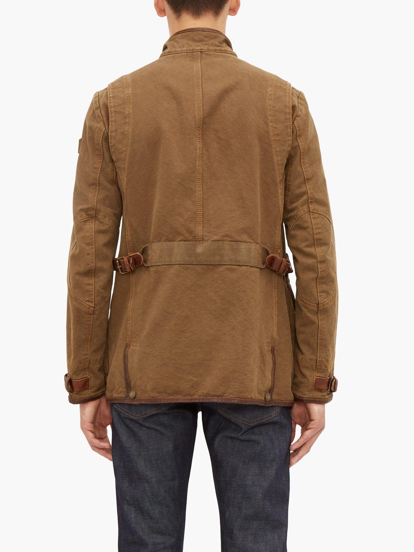 Belstaff Journey Leathertrimmed Canvas Field Jacket in Khaki (Natural