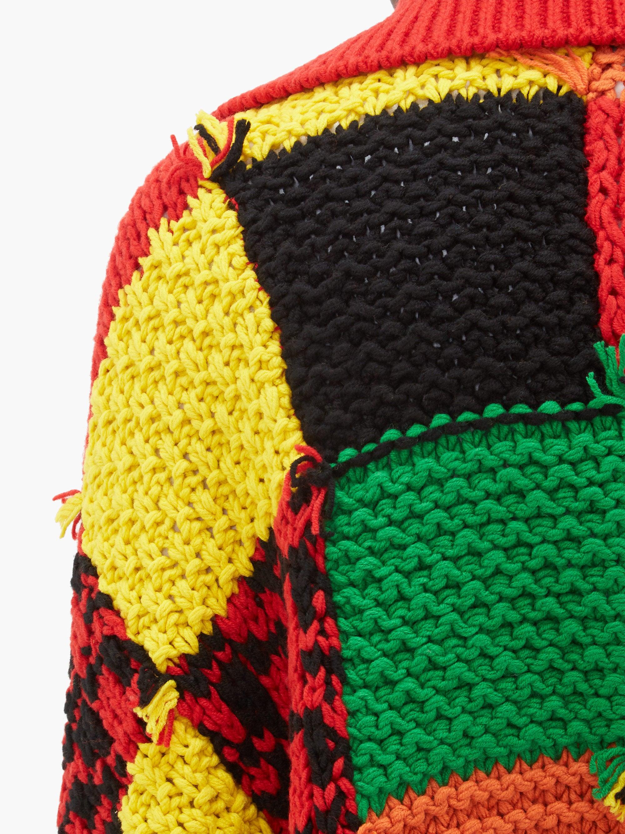 patchwork chunky cardigan