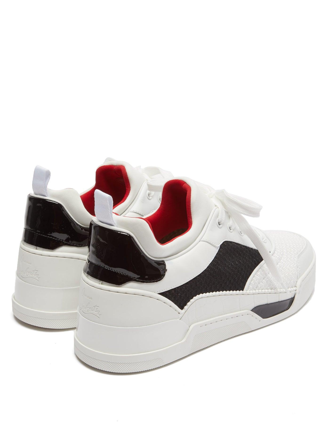 Christian Louboutin Aurelien Low-top Leather And Neoprene Trainers in White  for Men | Lyst