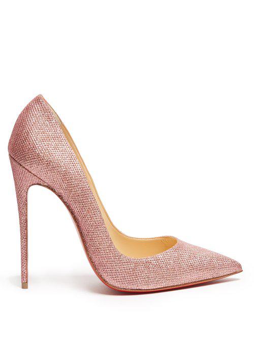 Rullesten tyk legeplads Christian Louboutin Canvas So Kate 120mm Glitter Pumps in Pink - Lyst