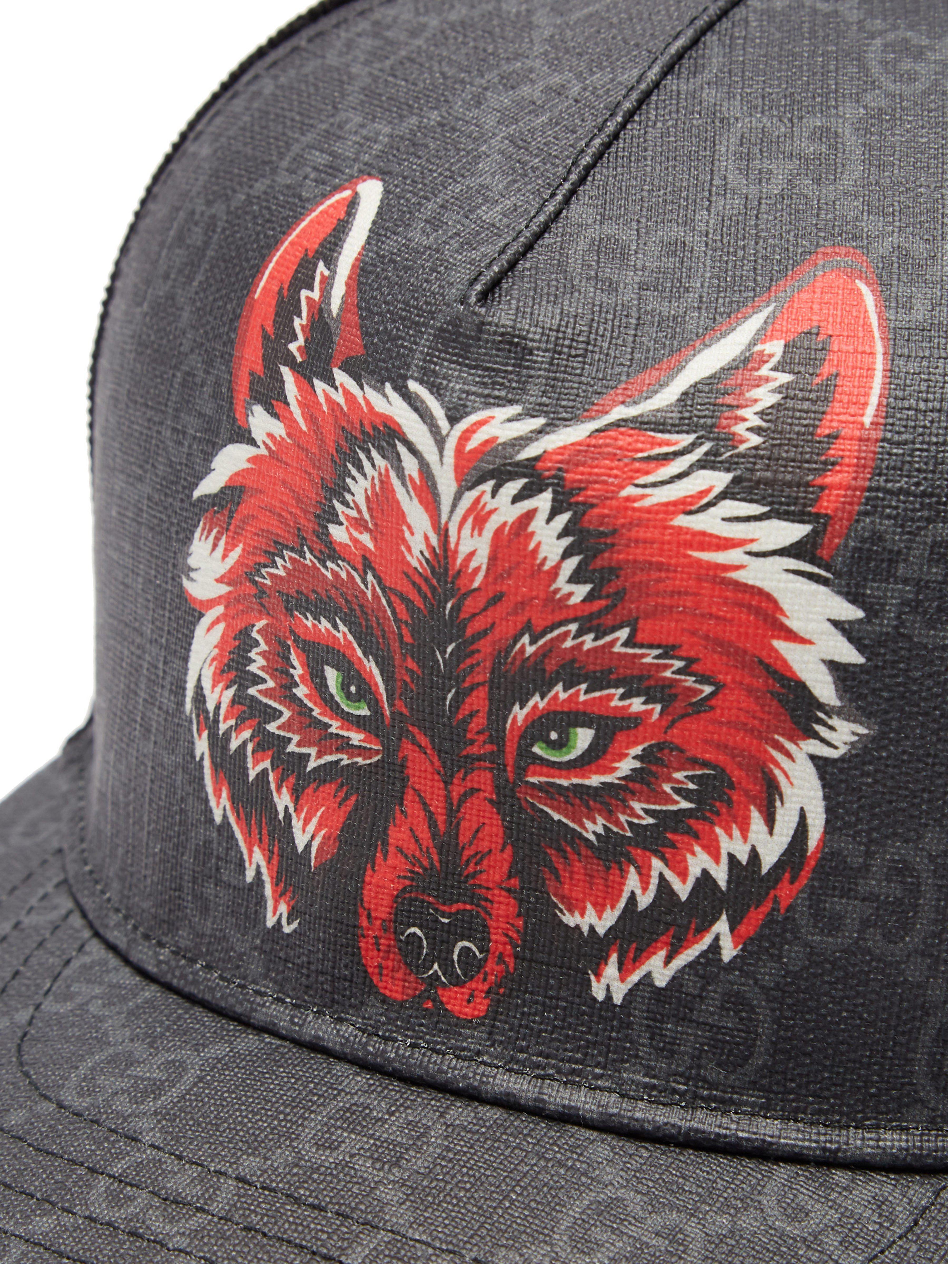 Gucci Men's Wolf Head GG-Supreme Baseball Cap in Black for Men | Lyst UK