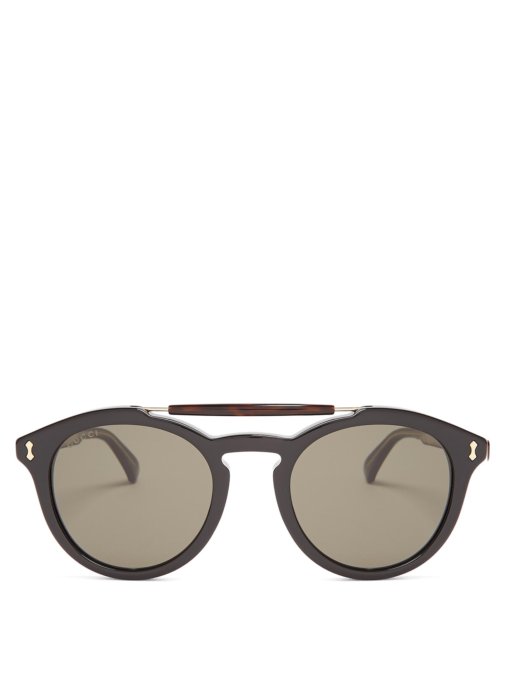 Gucci Round-frame Acetate Sunglasses Black for Men | Lyst