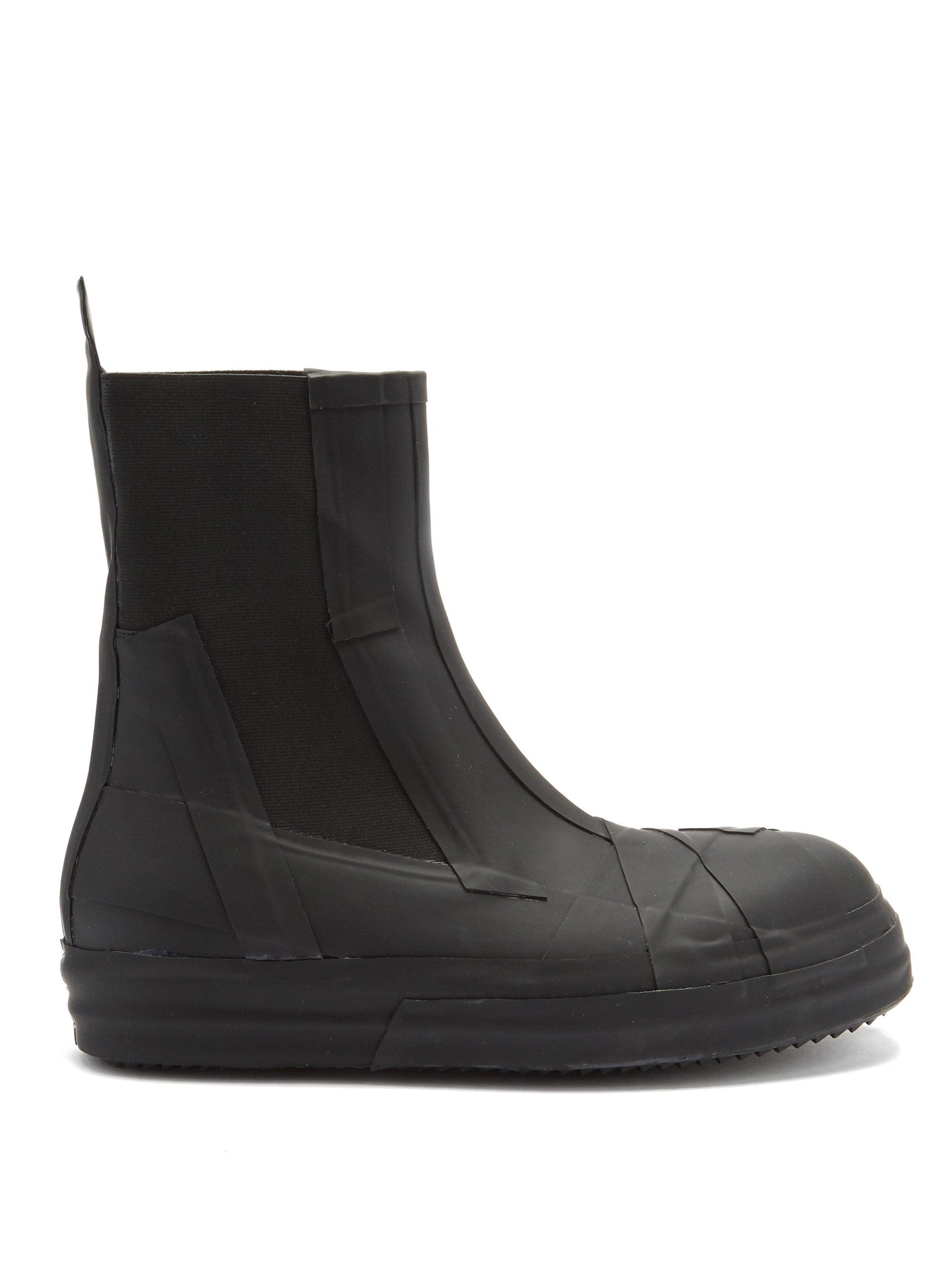 Rick Owens Bozo Rubber Chelsea Boots in Black for Men - Lyst