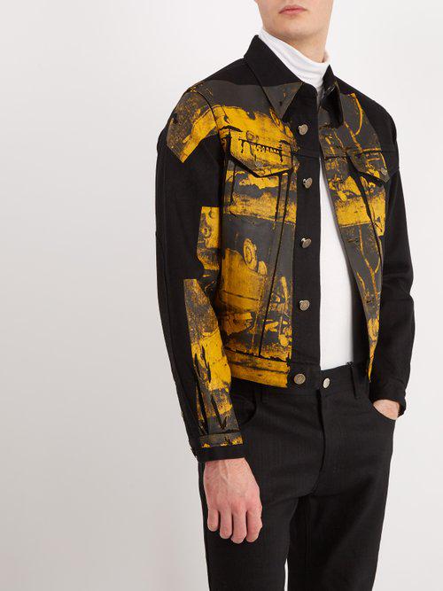 CALVIN KLEIN 205W39NYC Car Crash-print Denim Jacket in Black for