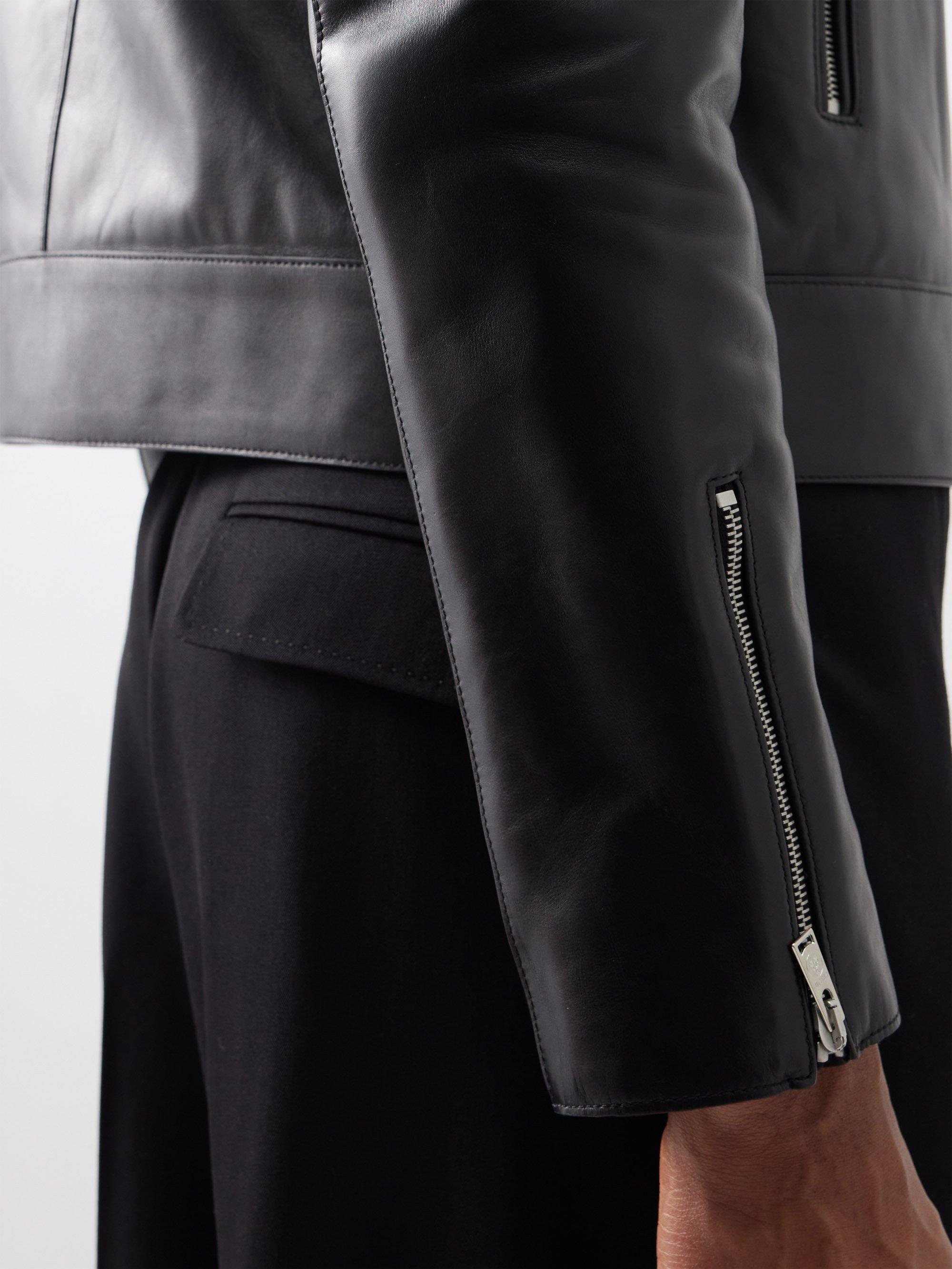 Lanvin Leather Jacket in Black for Men | Lyst