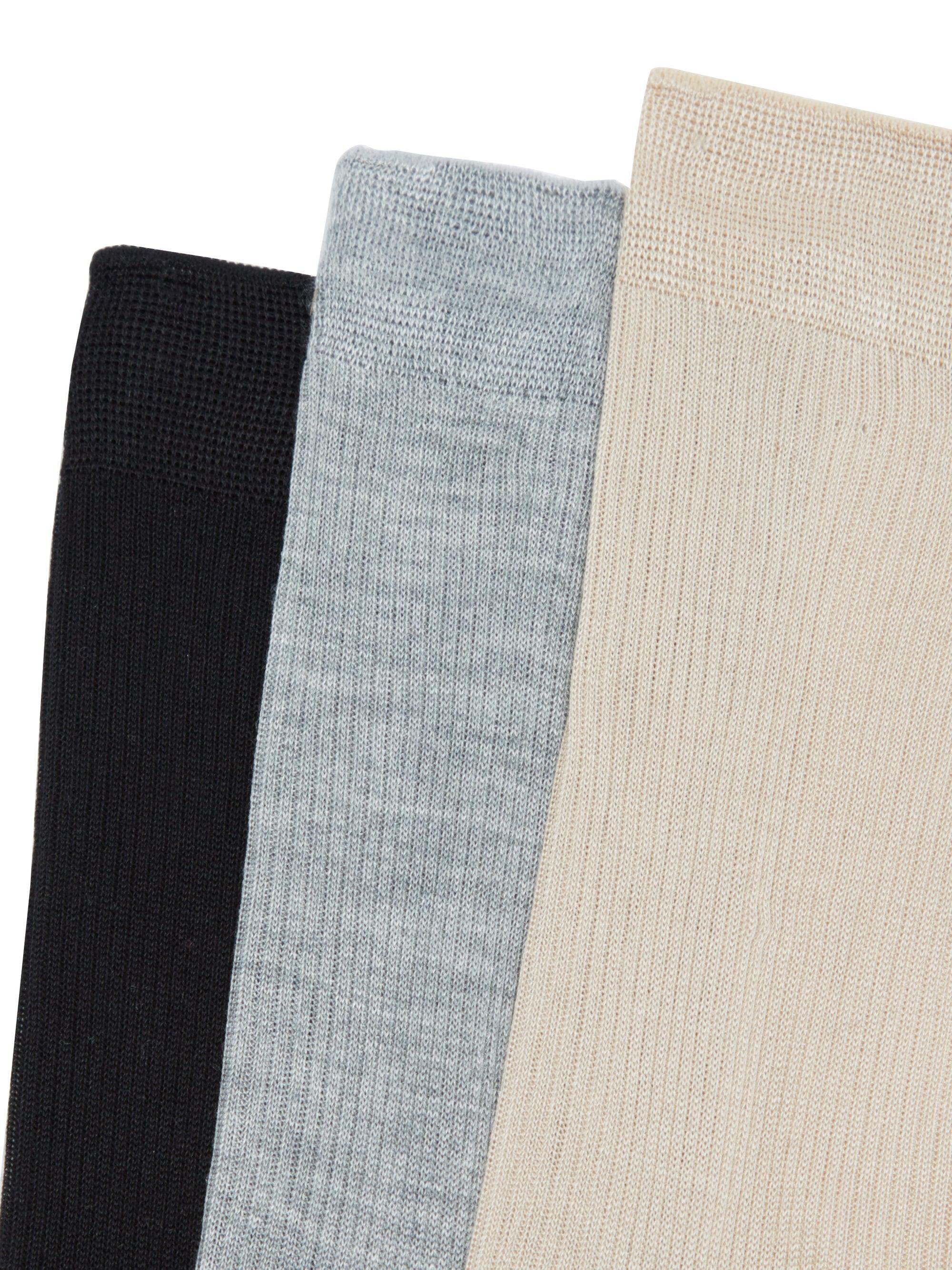 Raey Pack Of Three Ribbed Silk Socks | Lyst