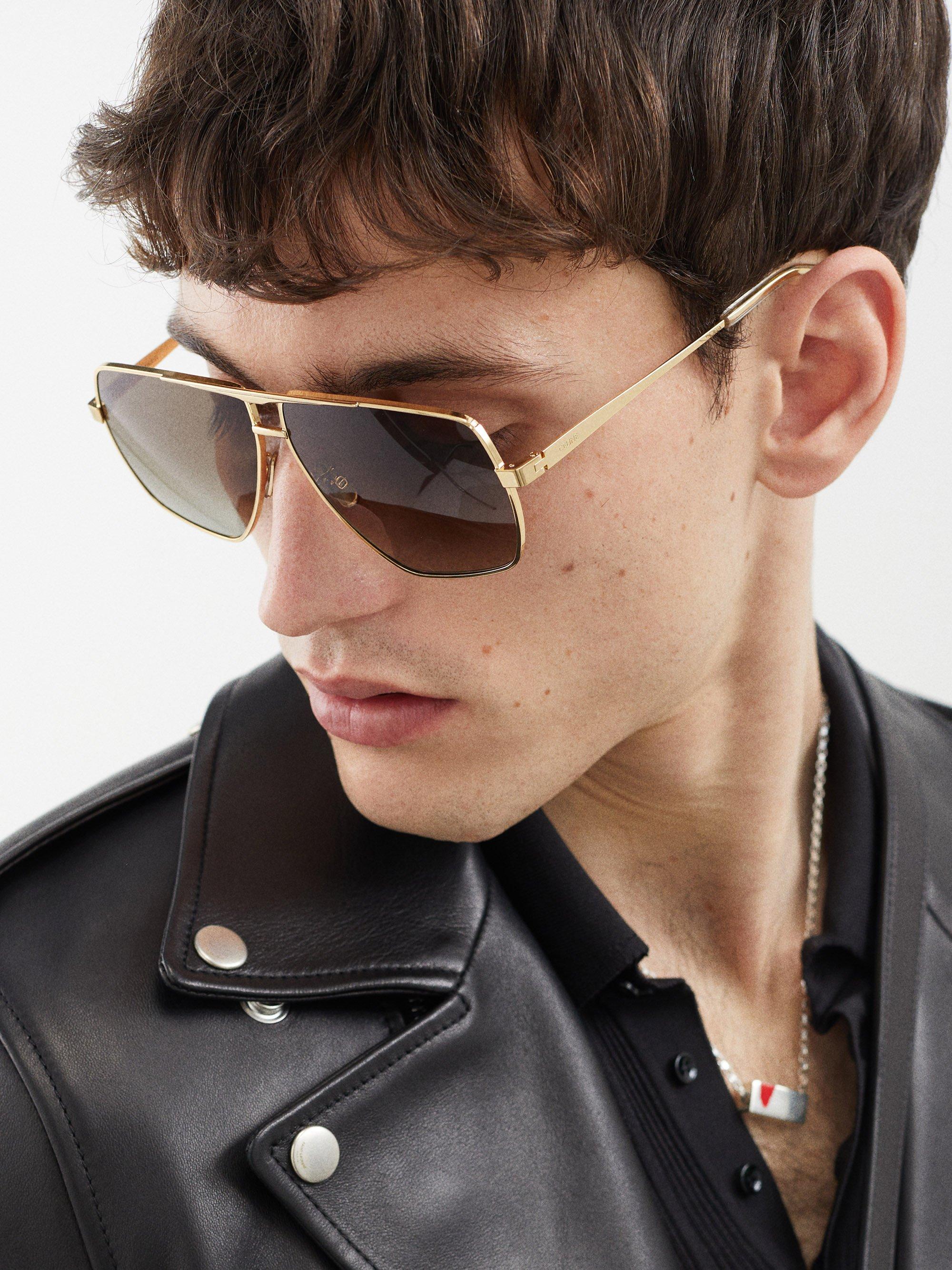 Celine Aviator Metal Sunglasses for Men | Lyst