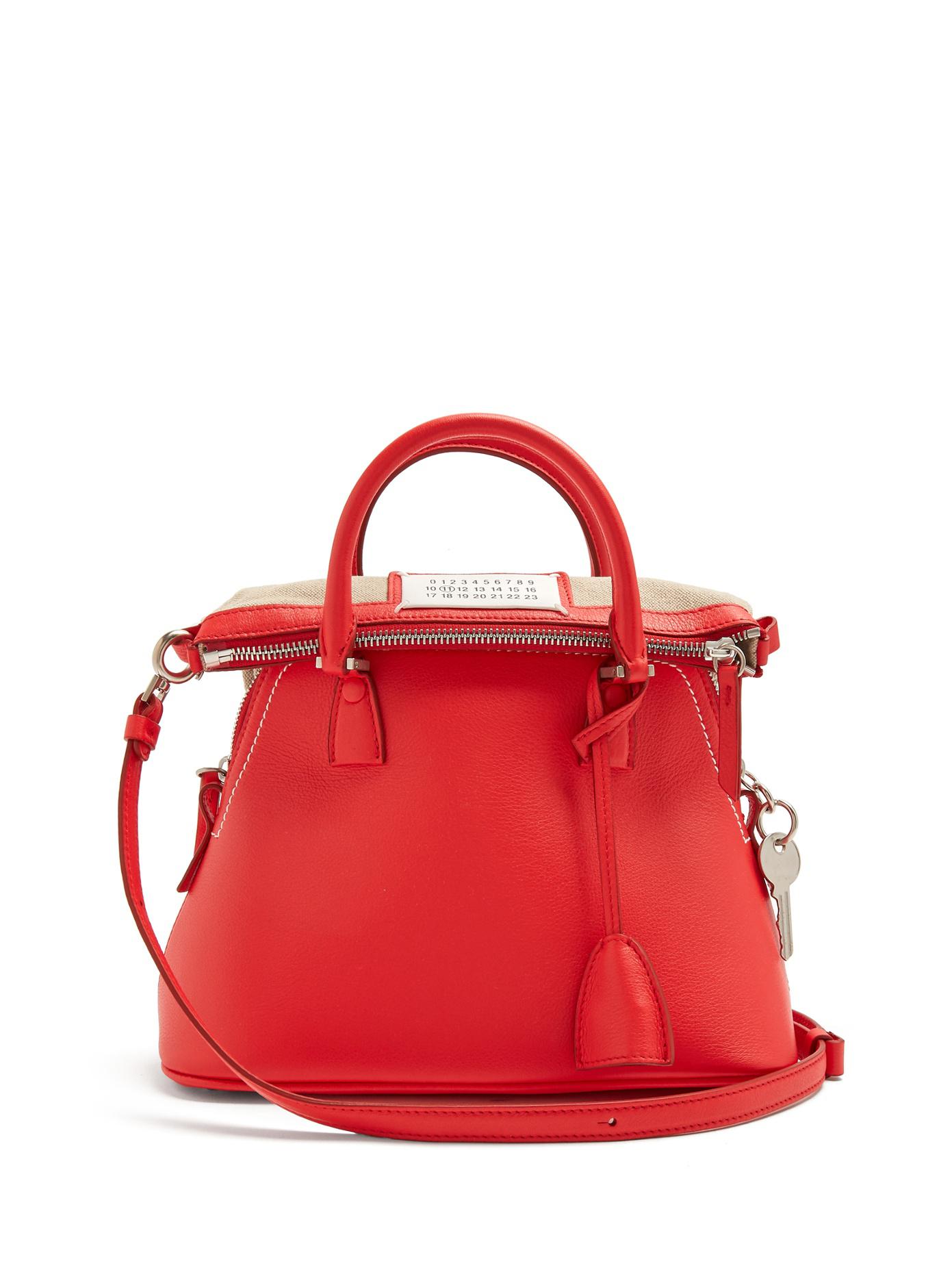 Maison Margiela 5ac Mini Leather Bag in Red - Lyst