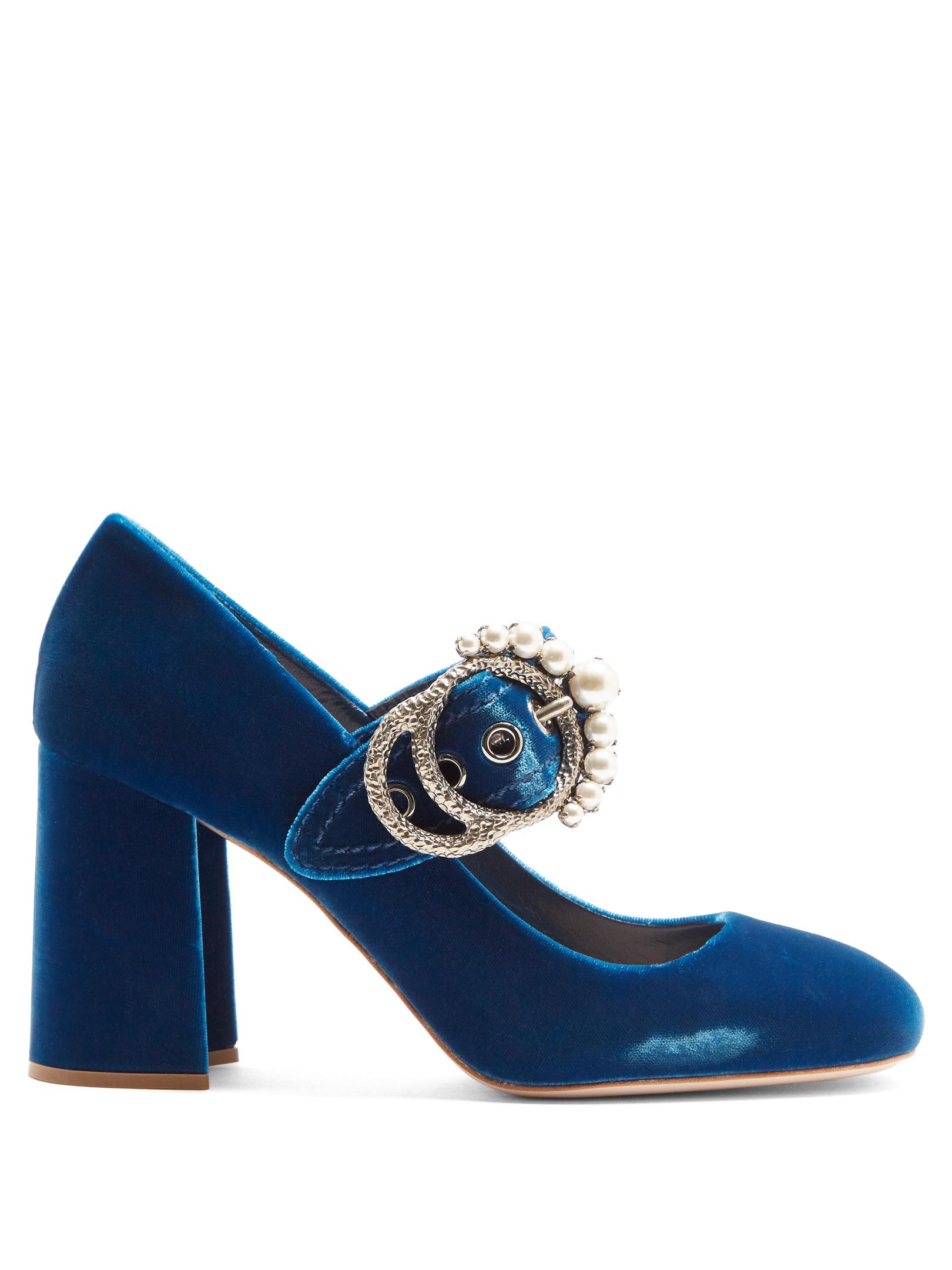 blue miu miu shoes
