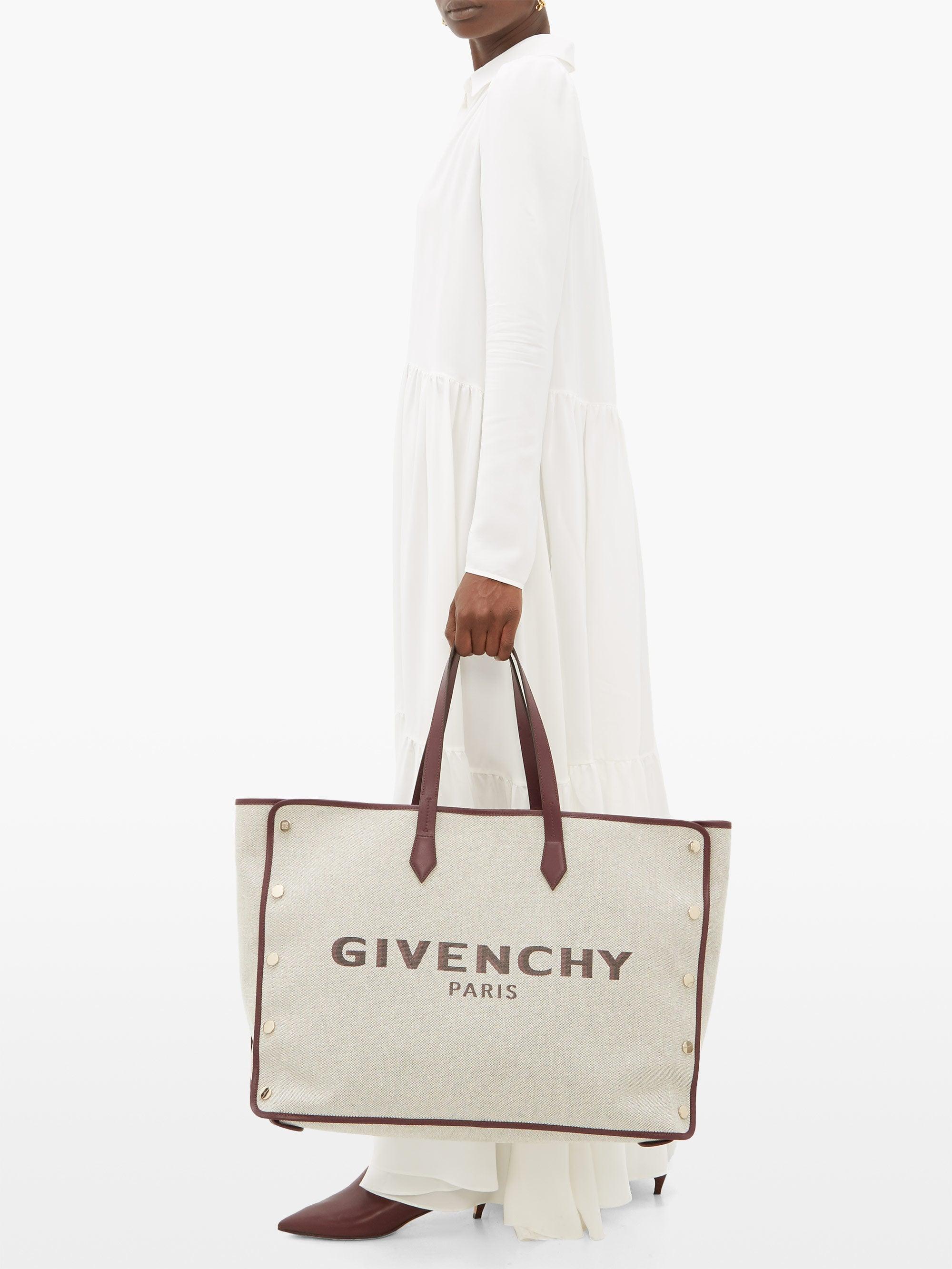Givenchy Bond Large Logo-print Canvas Tote Bag in Natural | Lyst