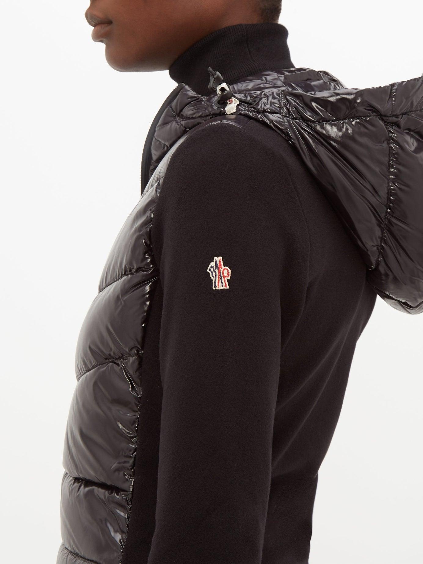3 MONCLER GRENOBLE Fleece Sleeved Padded Jacket in Black Lyst