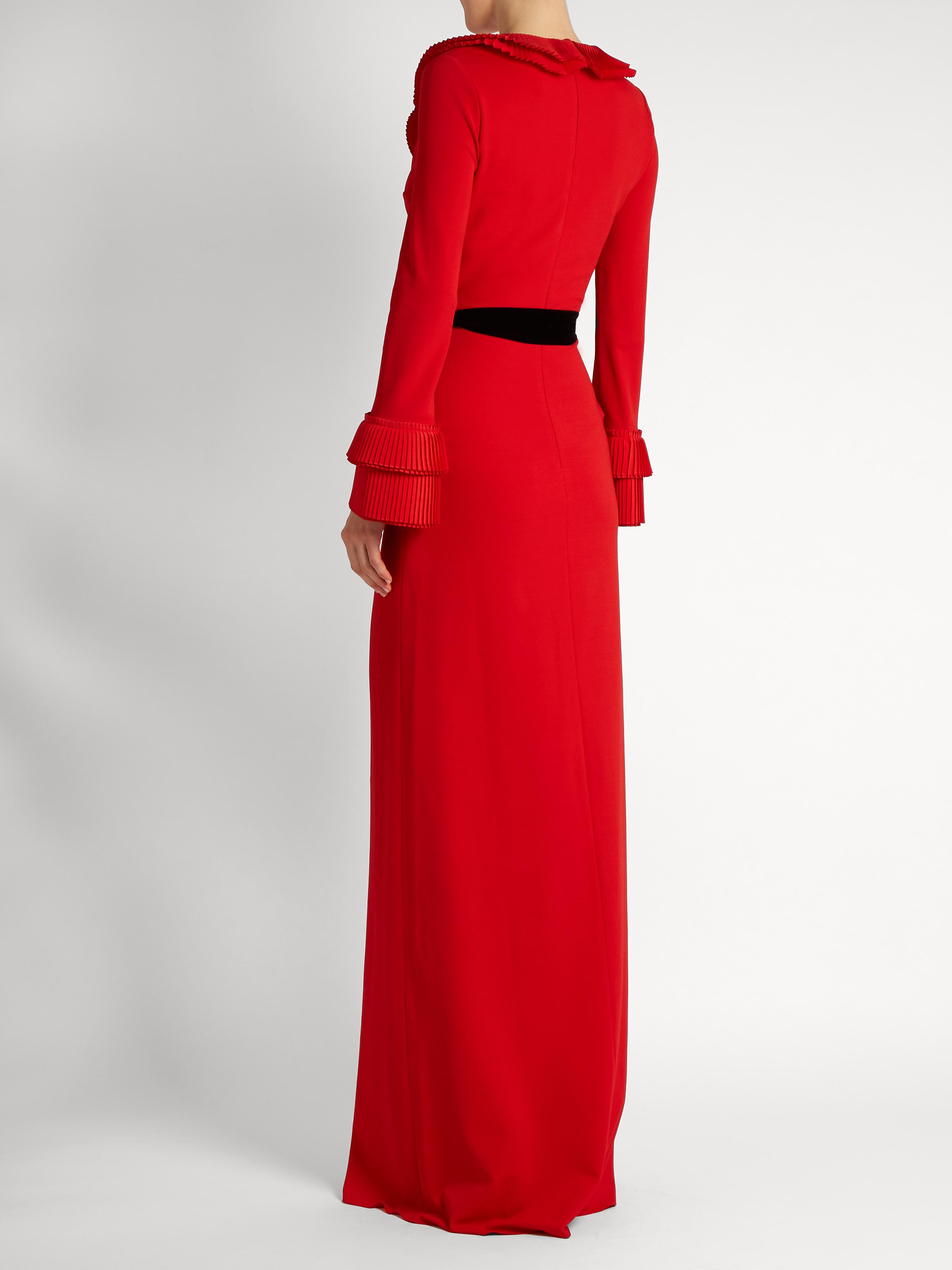red frill gown