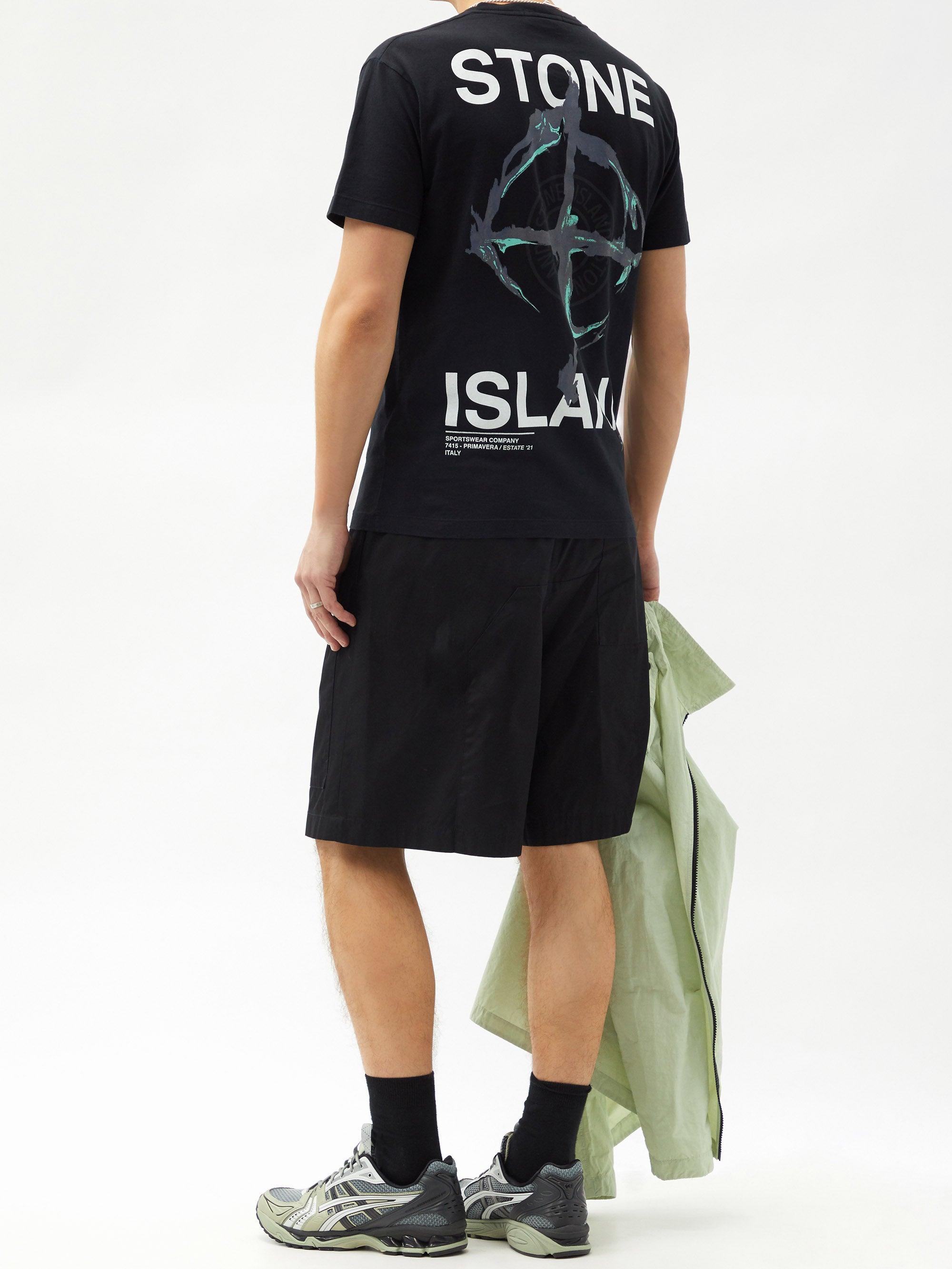 Stone Island Marble Three-print Cotton-jersey T-shirt in Black for 
