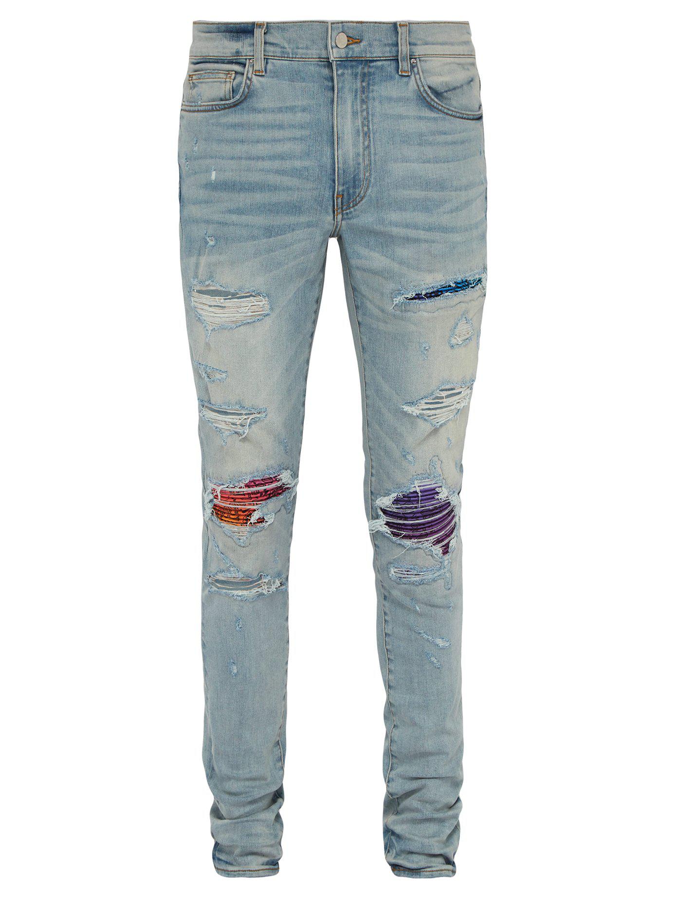 Amiri Mx1 Rainbow Bandana Slim Leg Jeans in Blue for Men | Lyst