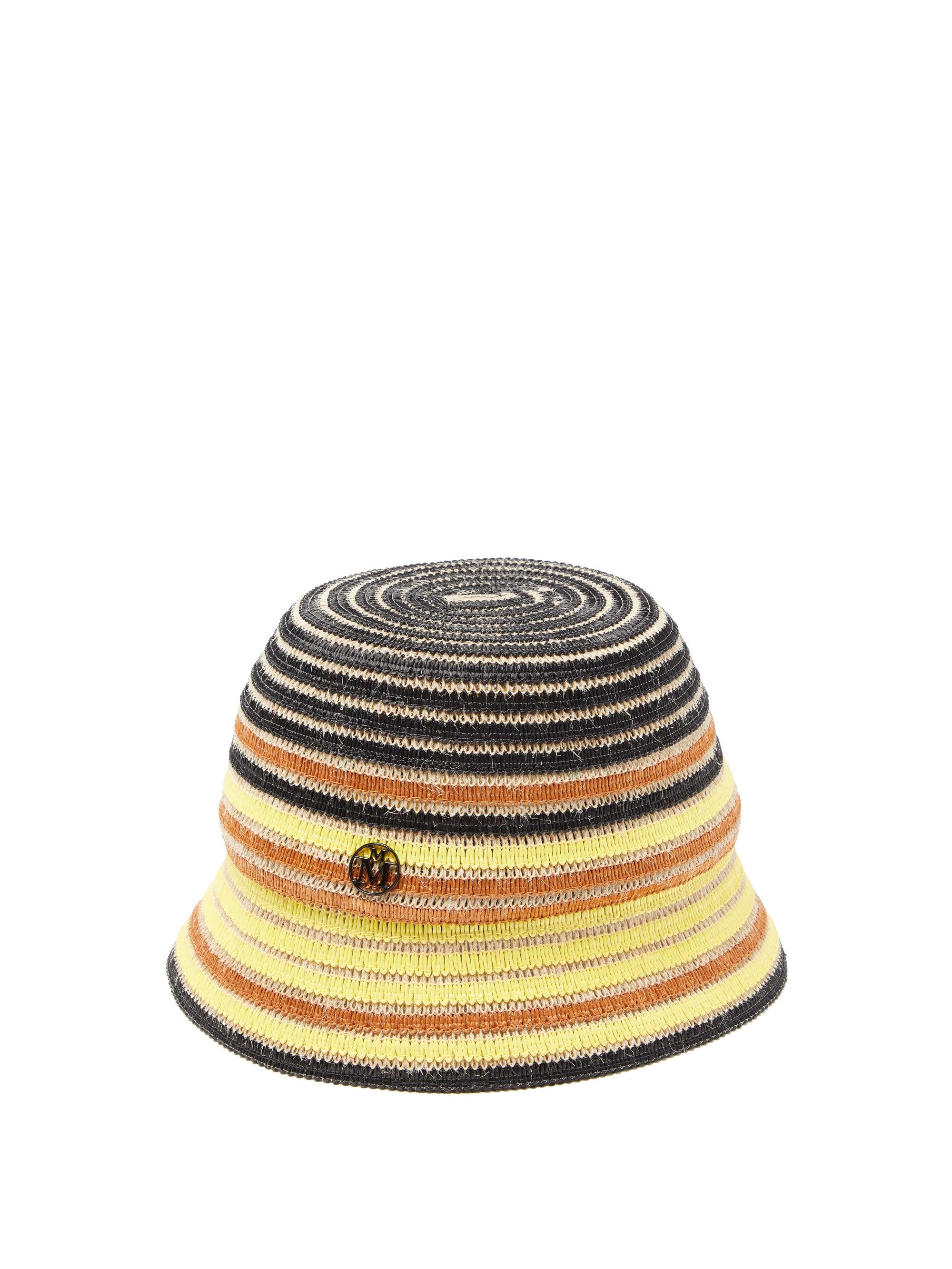 Maison Michel Souna Striped Raffia And Jute Bucket Hat - Lyst