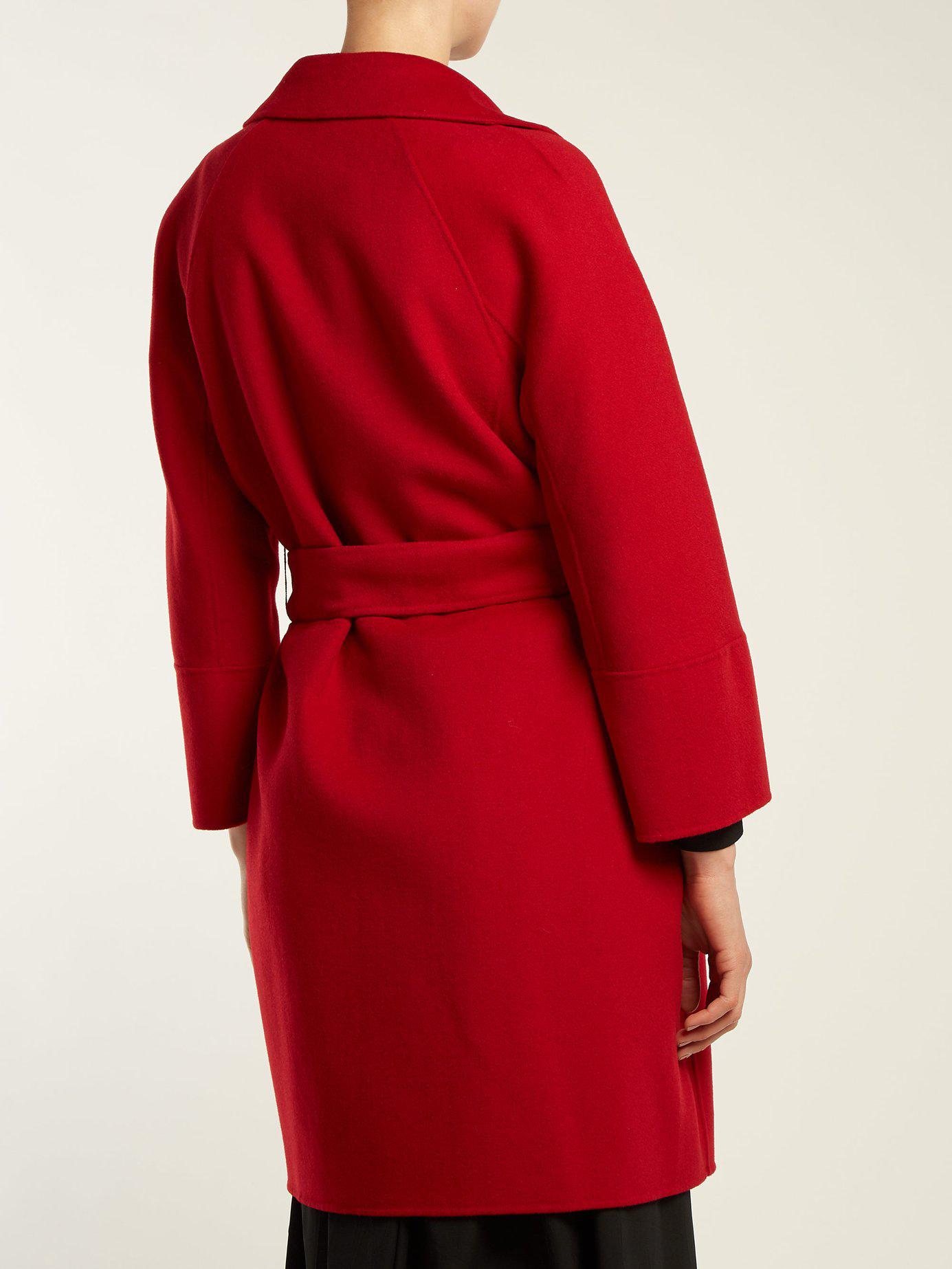Max Mara Arona Wool Coat in Red | Lyst