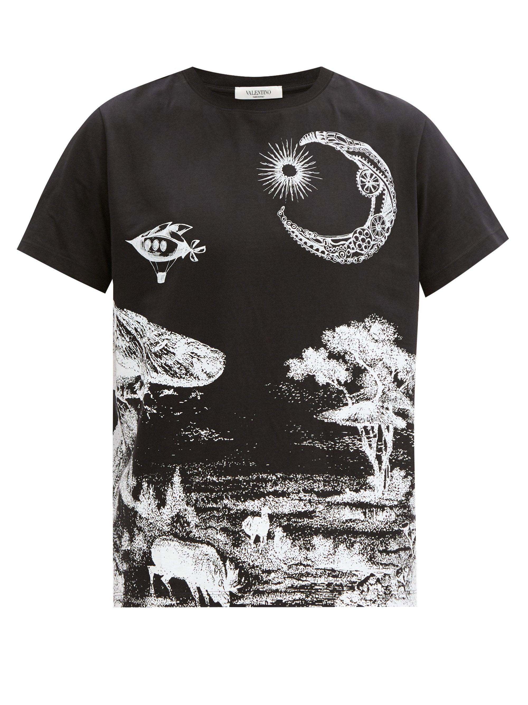 Valentino Dreamaticprint Cottonjersey Tshirt in Black for Men Lyst