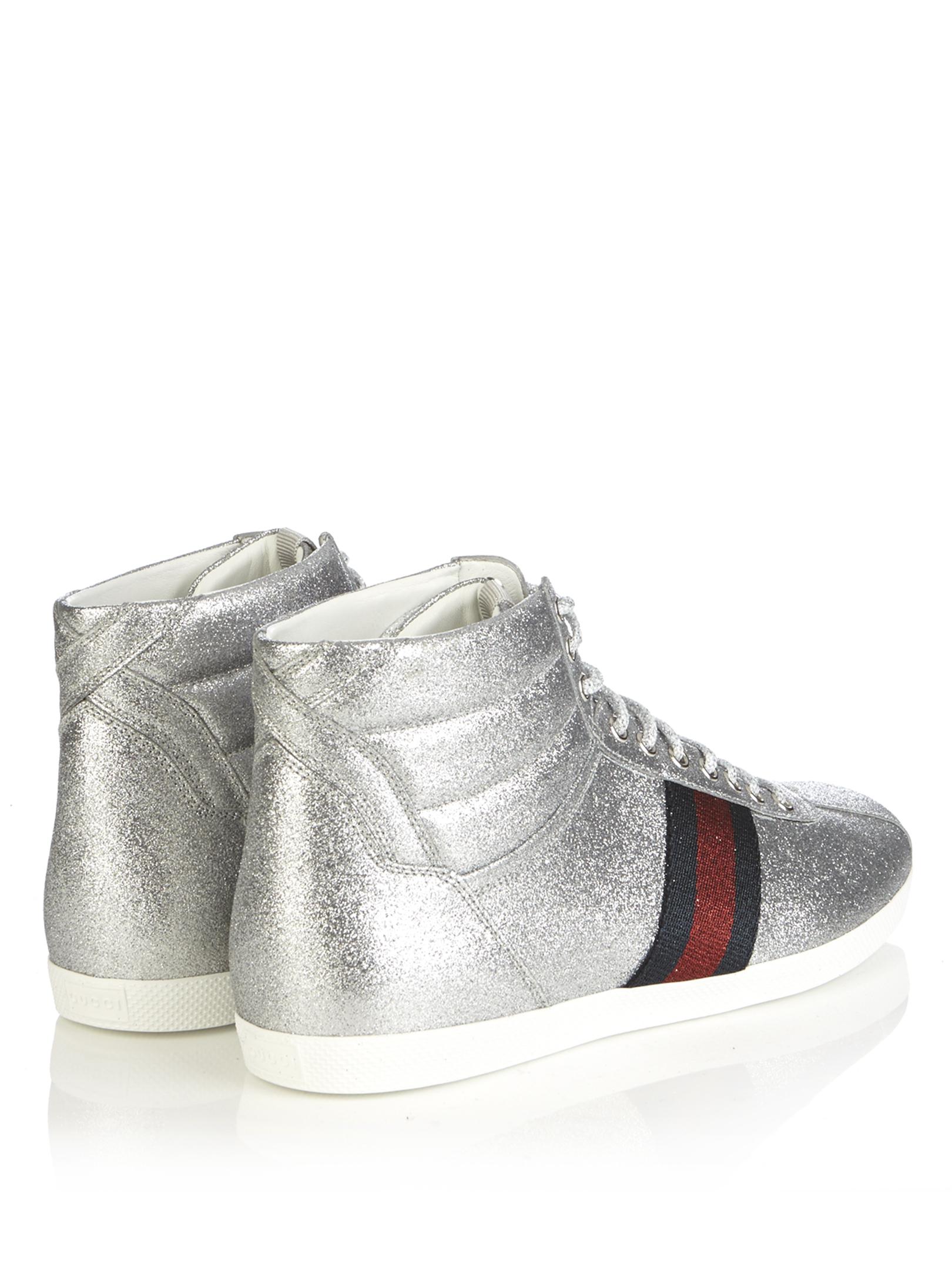 glitter high top trainers