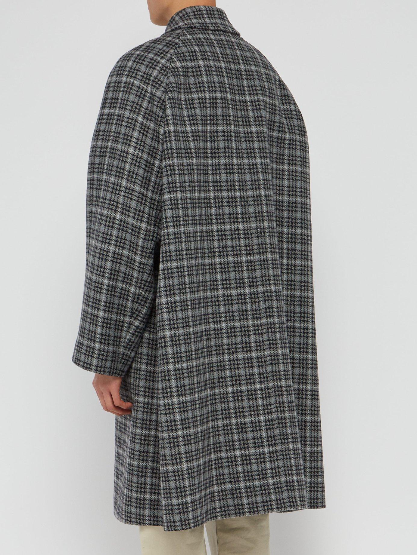 balenciaga checked coat