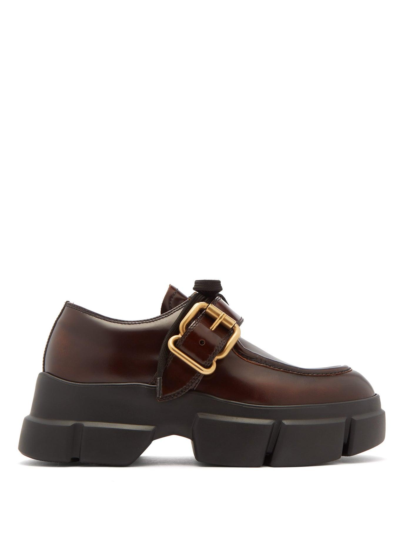 Prada Exaggerated Sole Leather Loafers 