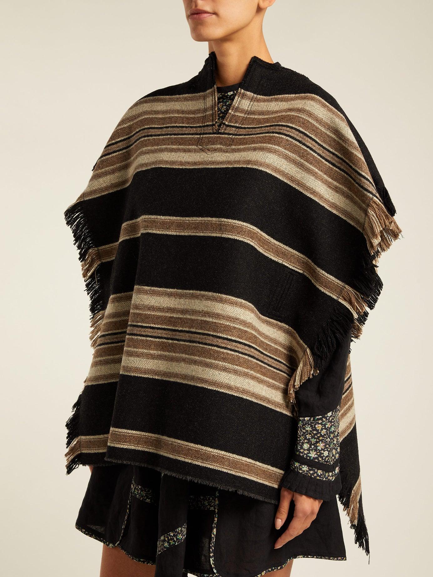 Isabel Marant Hollis Wool-blend Poncho in Black - Lyst