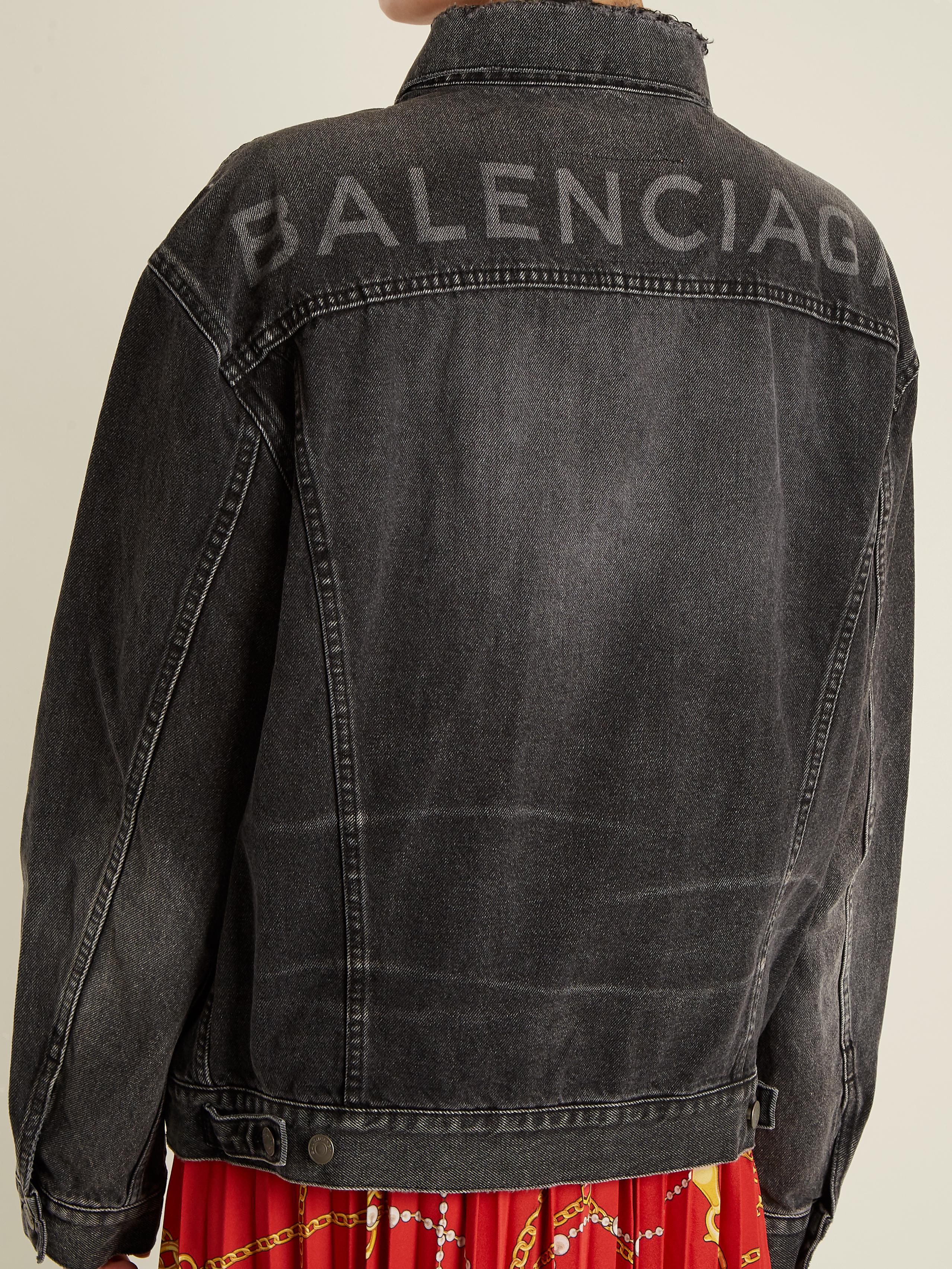 Balenciaga Like A Man Denim Jacket in Black - Lyst