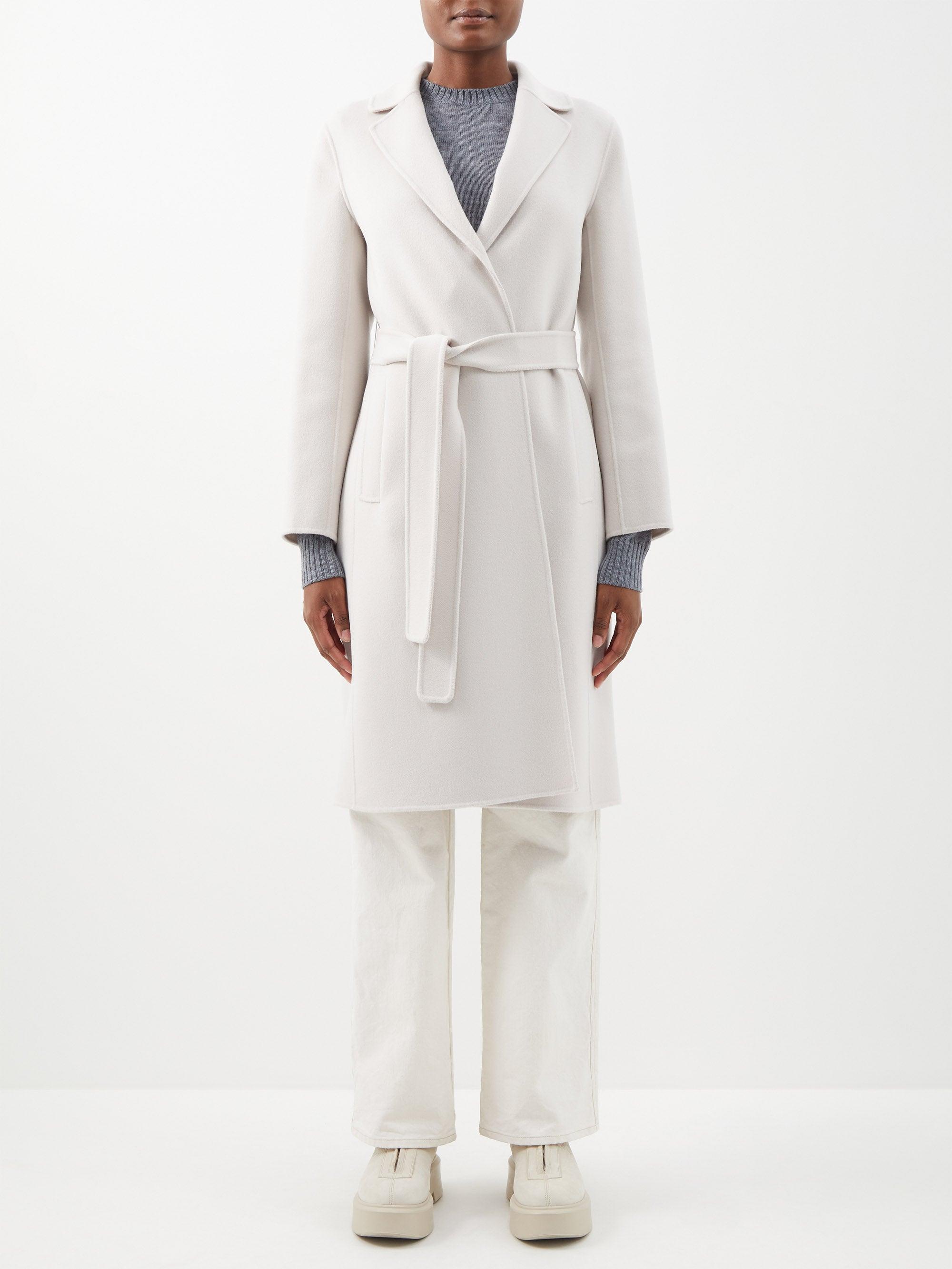 Max Mara Pauline Wrap Coat in White | Lyst